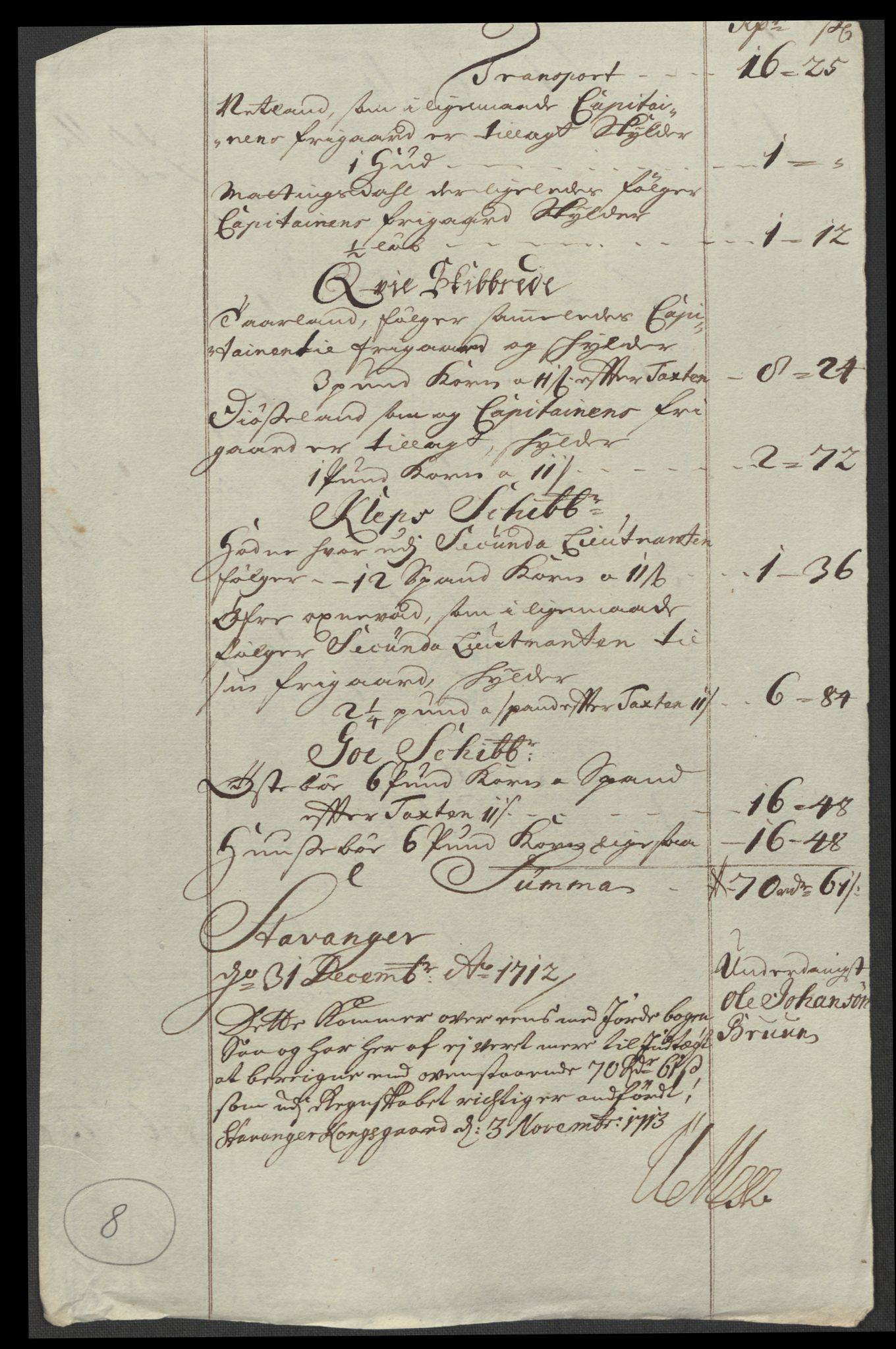 Rentekammeret inntil 1814, Reviderte regnskaper, Fogderegnskap, AV/RA-EA-4092/R46/L2737: Fogderegnskap Jæren og Dalane, 1712, p. 156