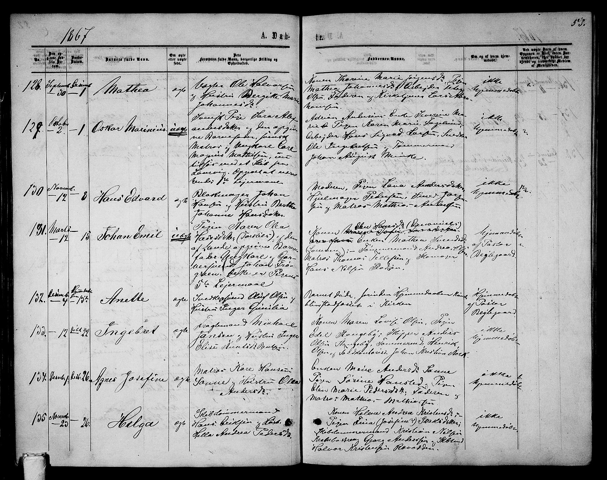 Tønsberg kirkebøker, SAKO/A-330/G/Ga/L0004: Parish register (copy) no. 4, 1865-1874, p. 53