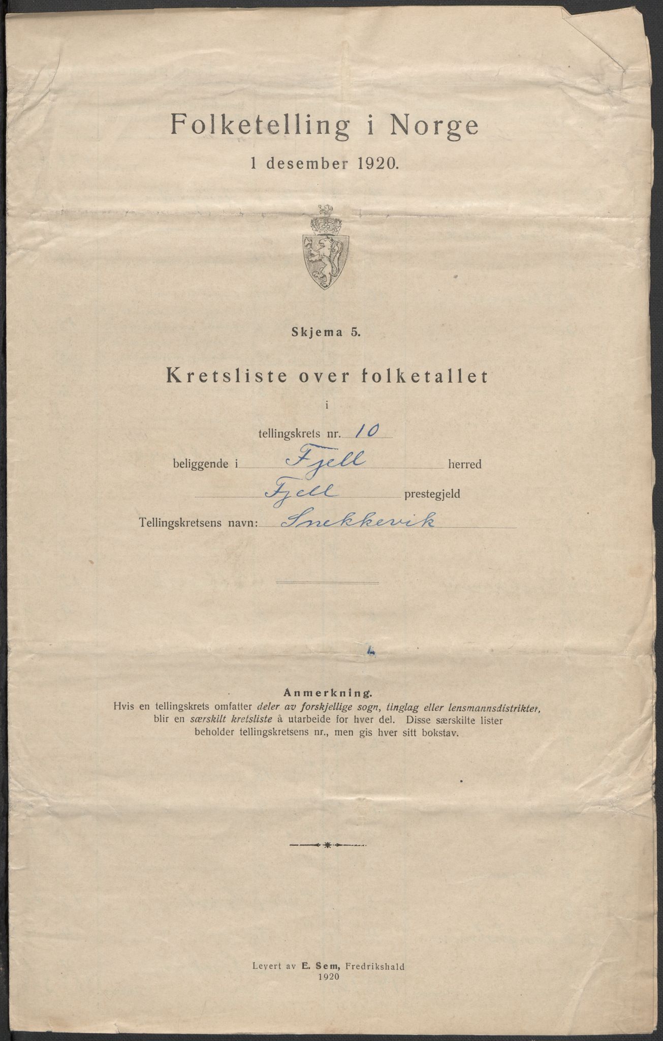 SAB, 1920 census for Fjell, 1920, p. 31