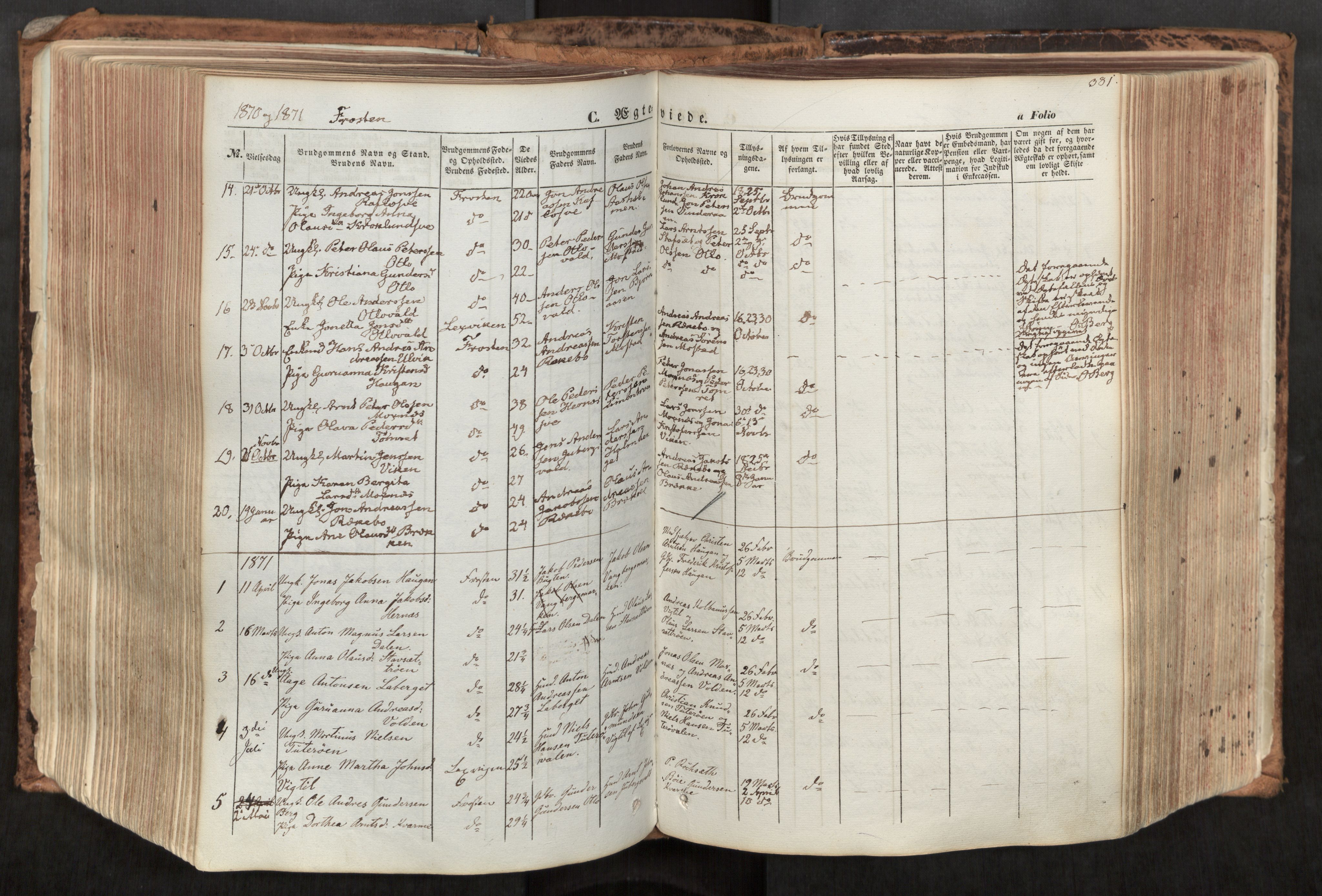 Ministerialprotokoller, klokkerbøker og fødselsregistre - Nord-Trøndelag, AV/SAT-A-1458/713/L0116: Parish register (official) no. 713A07, 1850-1877, p. 381