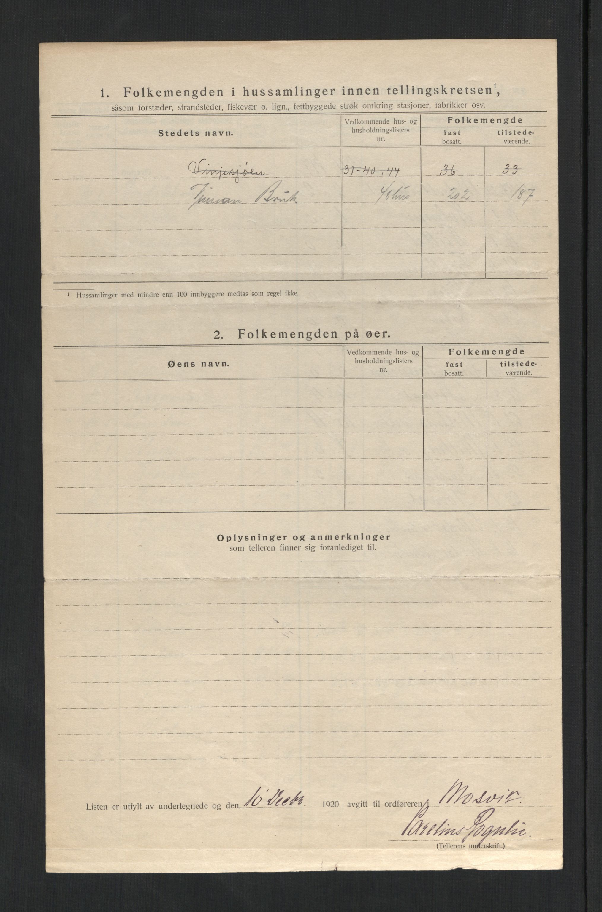 SAT, 1920 census for Mosvik, 1920, p. 26