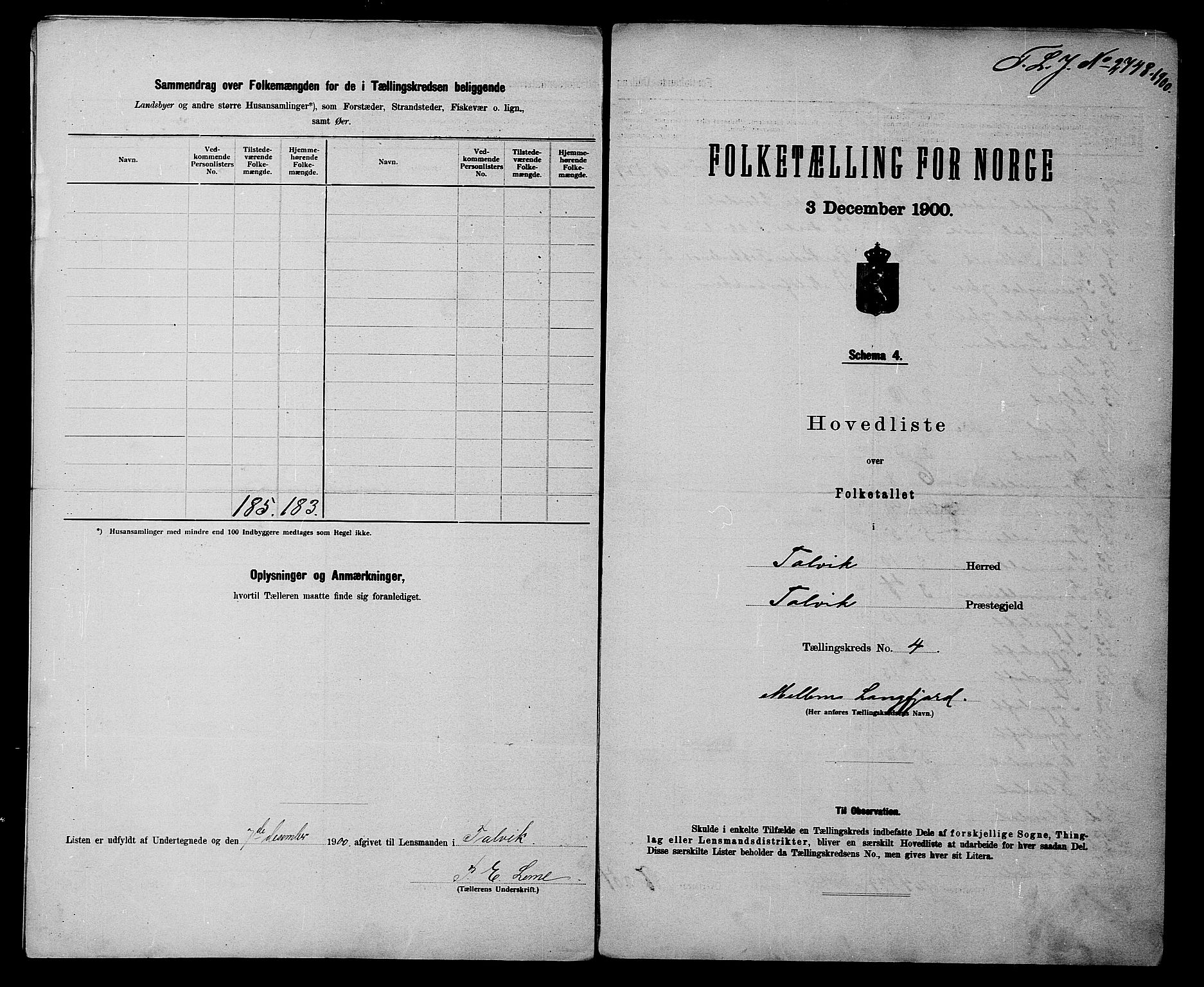 SATØ, 1900 census for Talvik, 1900, p. 10