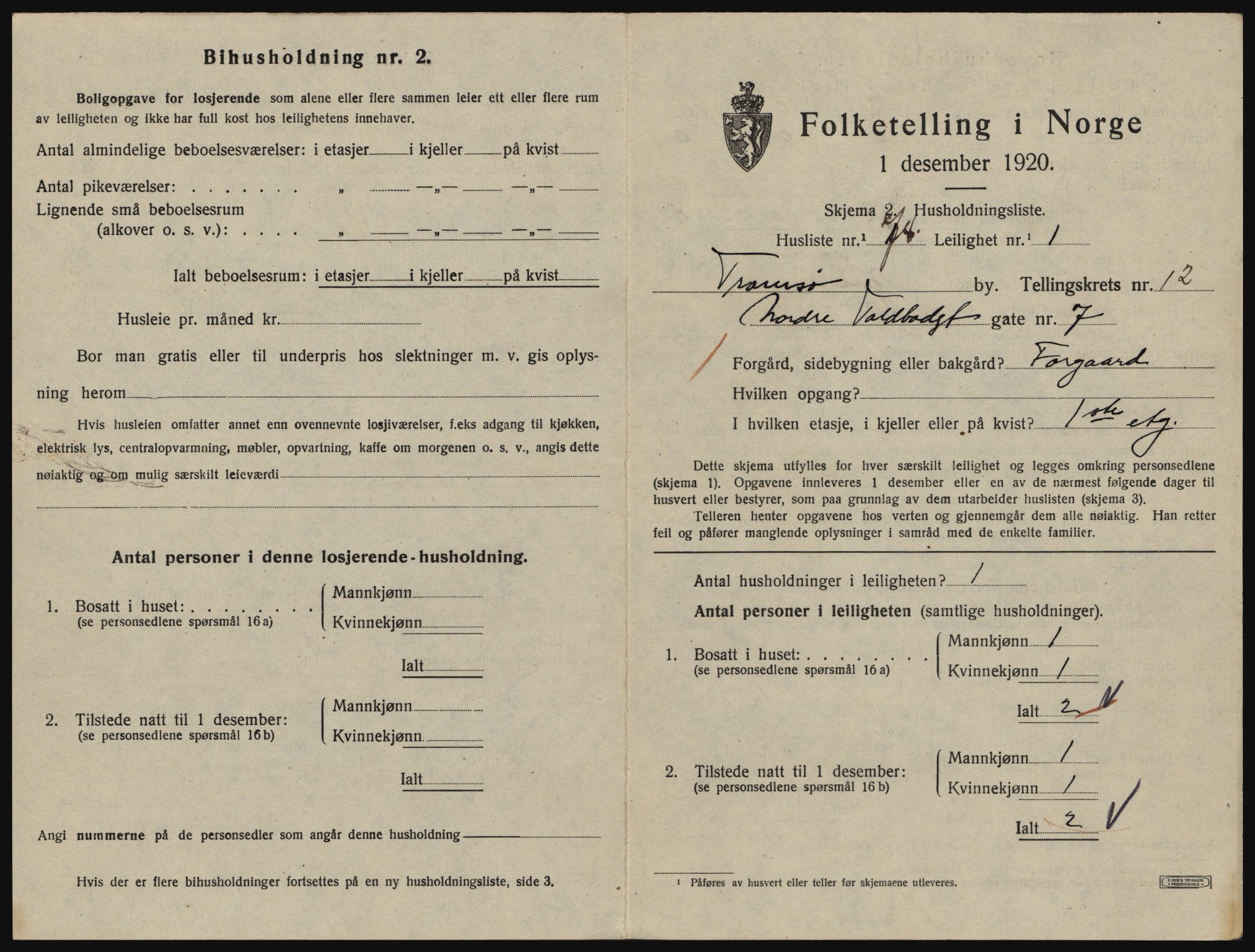 SATØ, 1920 census for Tromsø, 1920, p. 6163