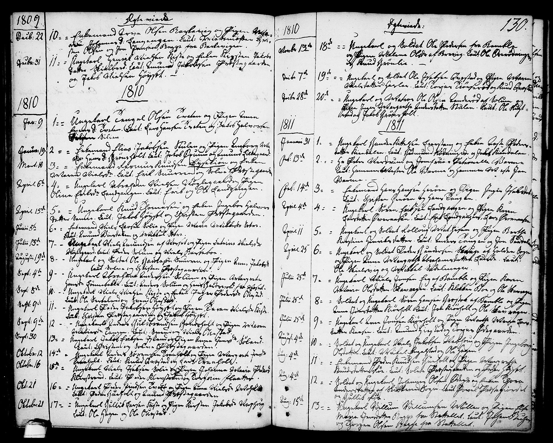 Eidanger kirkebøker, SAKO/A-261/F/Fa/L0006: Parish register (official) no. 6, 1764-1814, p. 130