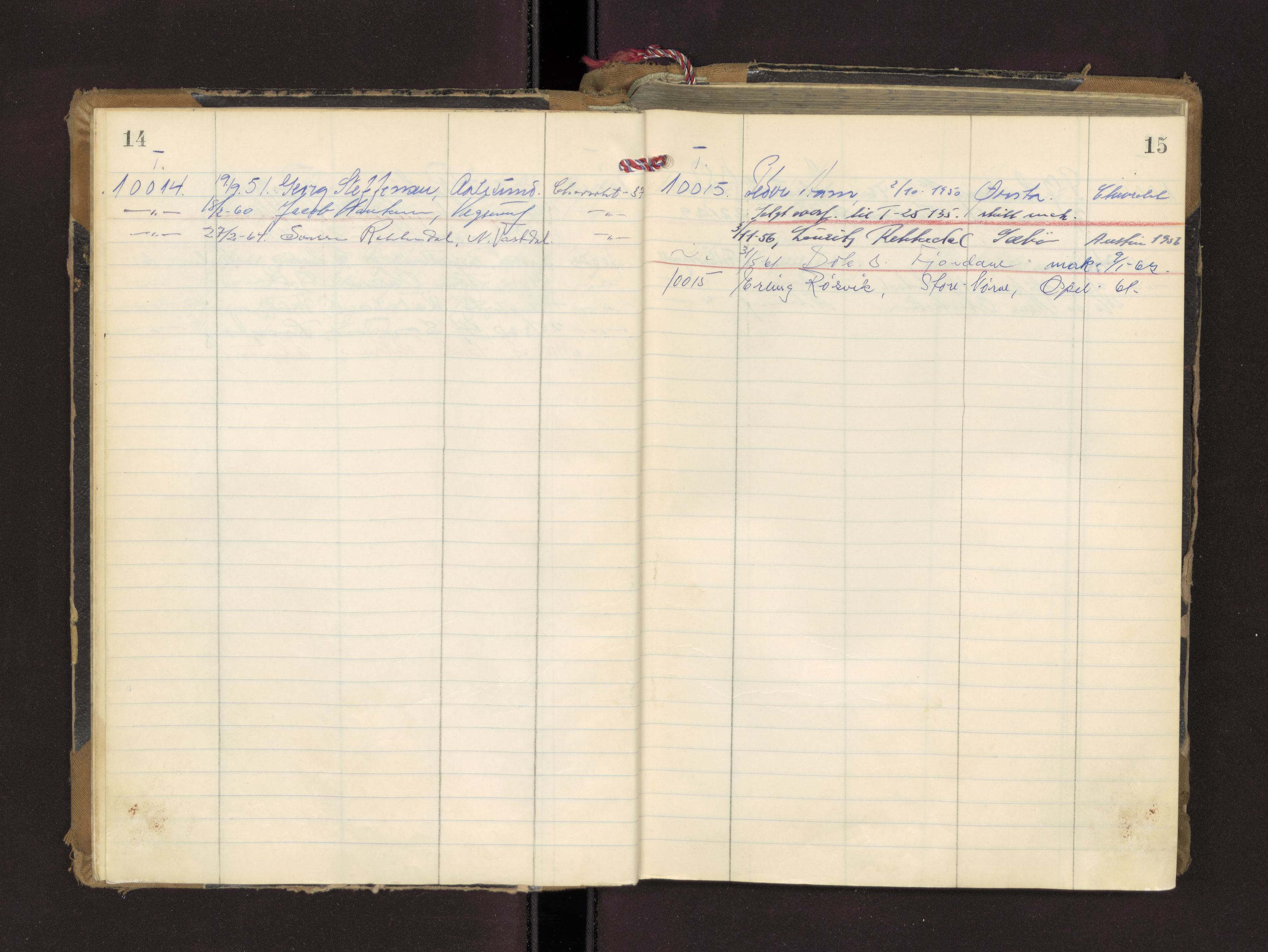Møre og Romsdal vegkontor - Ålesund trafikkstasjon, AV/SAT-A-4099/F/Fc/L0005: Bilregister; T 10000 - T 10599, 1945-1970