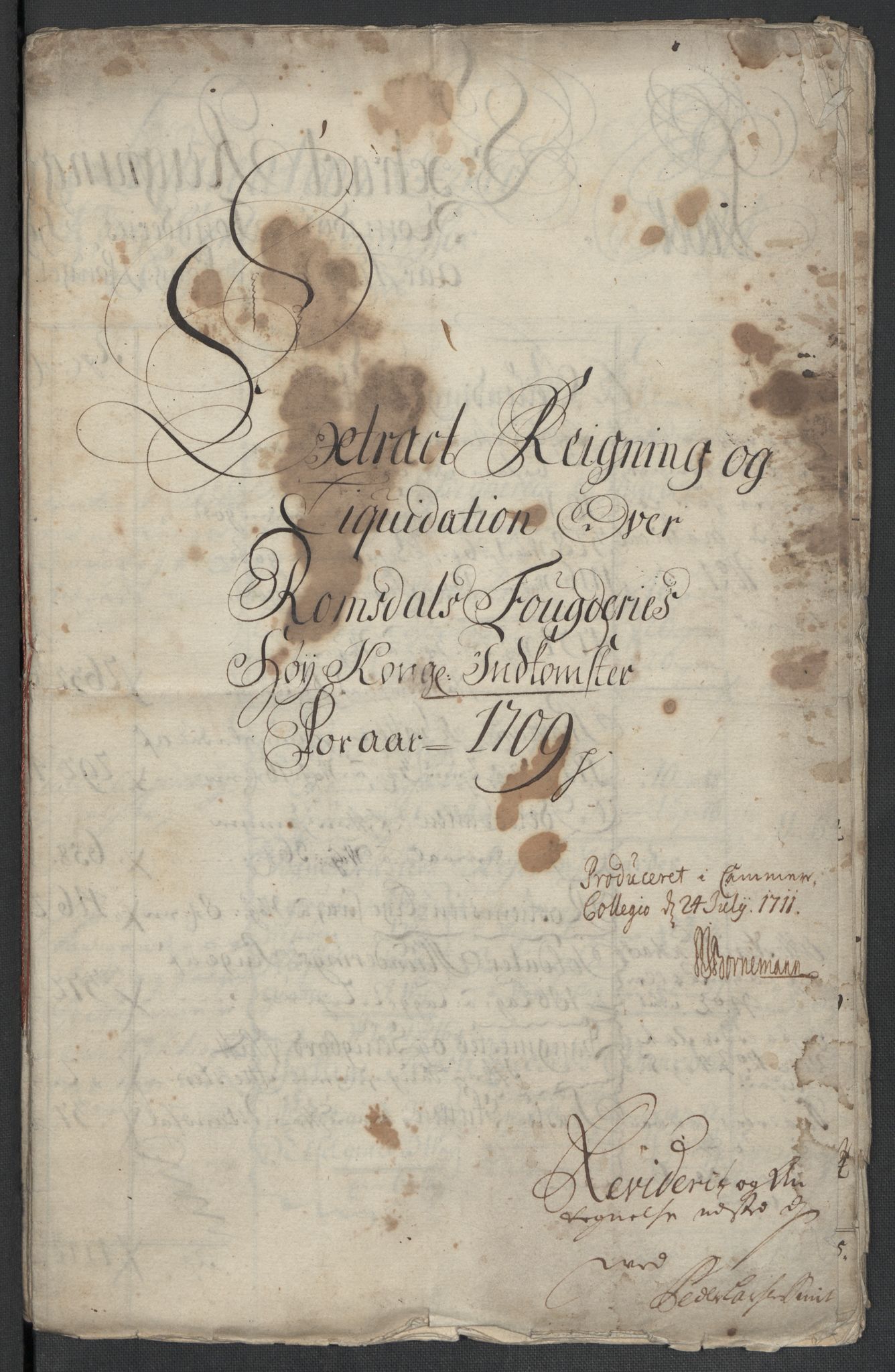 Rentekammeret inntil 1814, Reviderte regnskaper, Fogderegnskap, RA/EA-4092/R55/L3659: Fogderegnskap Romsdal, 1709-1710, p. 5