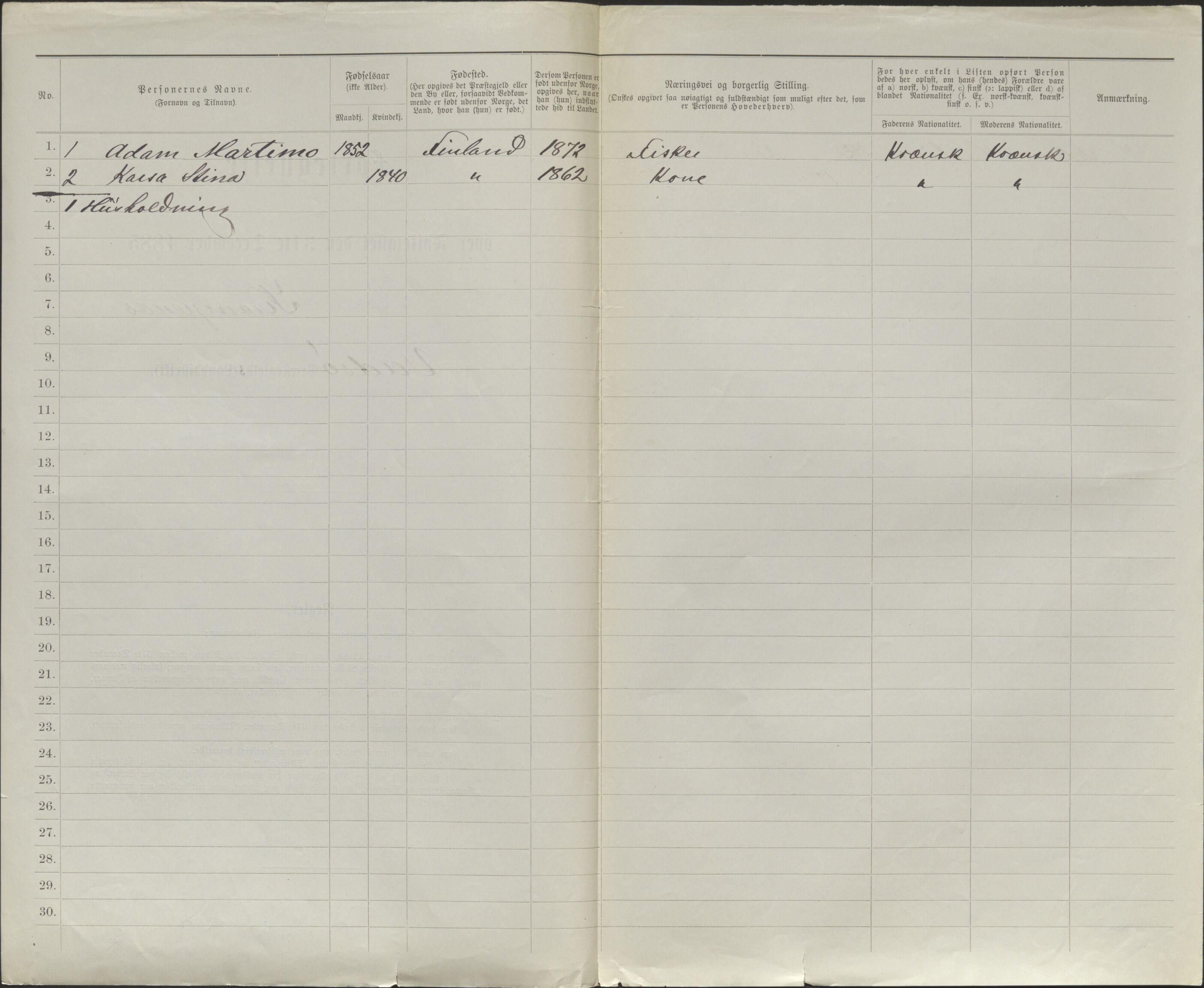 SATØ, 1885 census for 2029 Vadsø, 1885, p. 198b