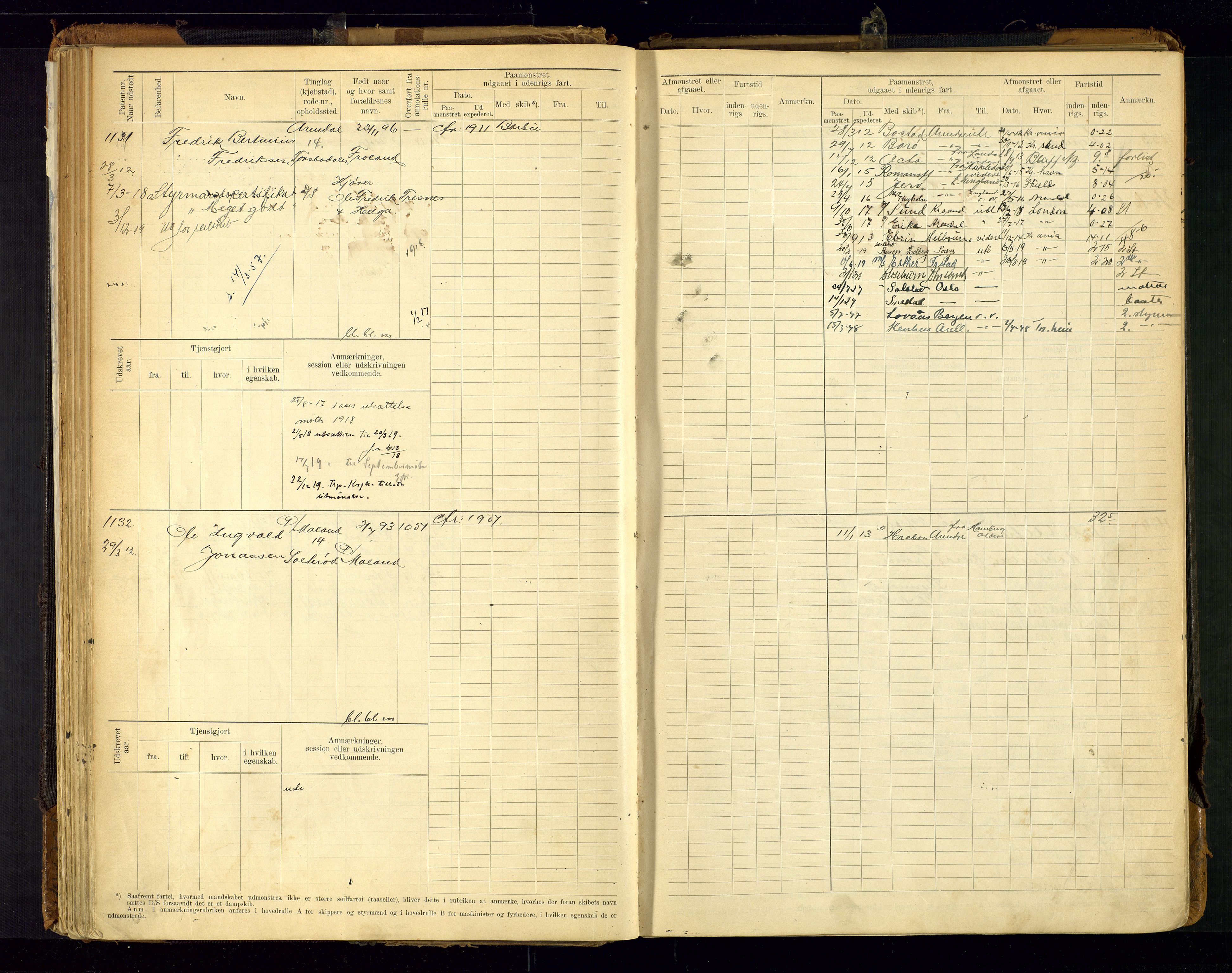 Arendal mønstringskrets, AV/SAK-2031-0012/F/Fb/L0021: Hovedrulle A nr 969-1465, S-19, 1910-1914, p. 86