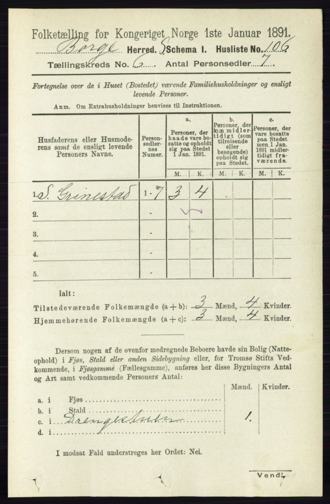 RA, 1891 census for 0113 Borge, 1891, p. 3031