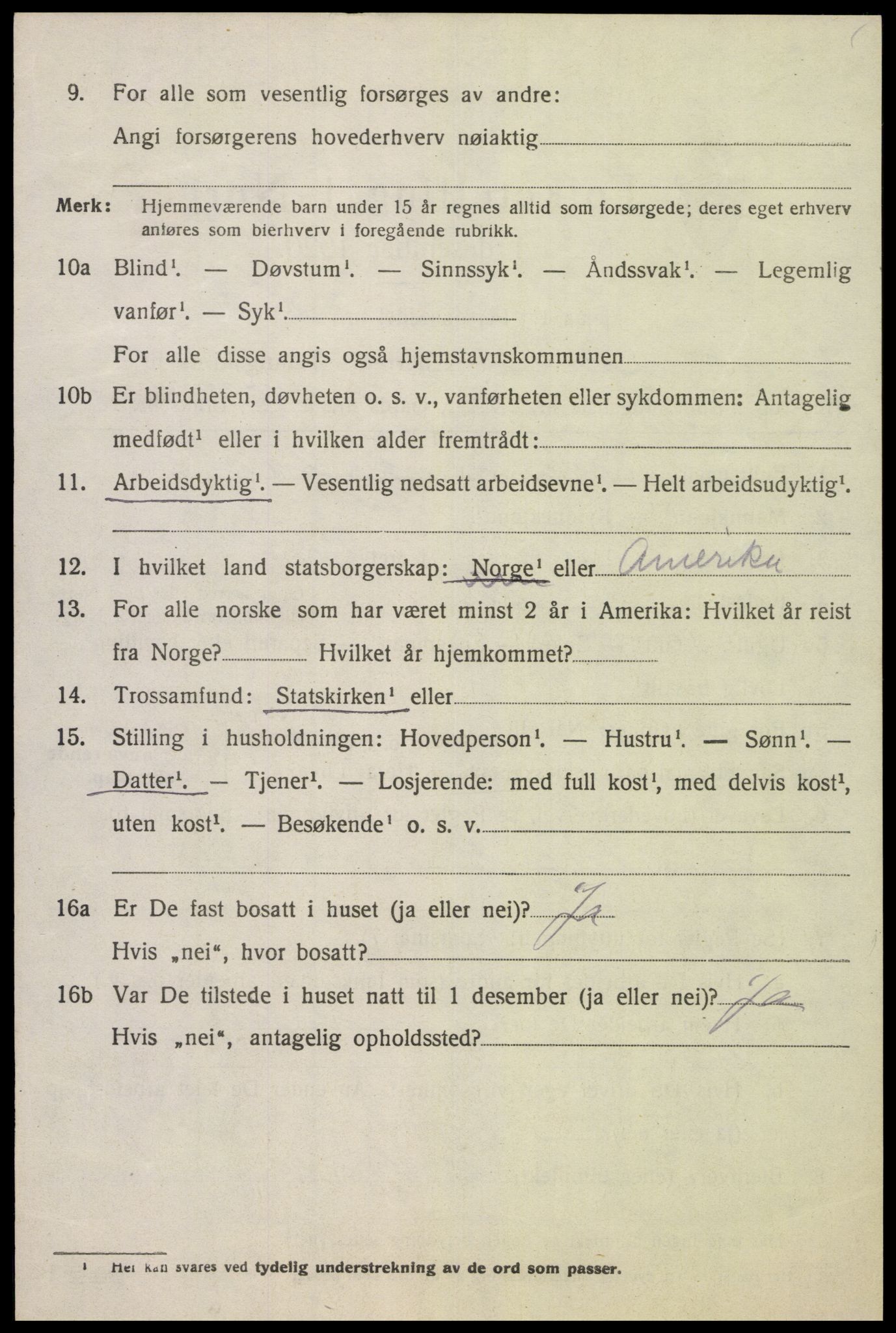 SAK, 1920 census for Lista, 1920, p. 3668