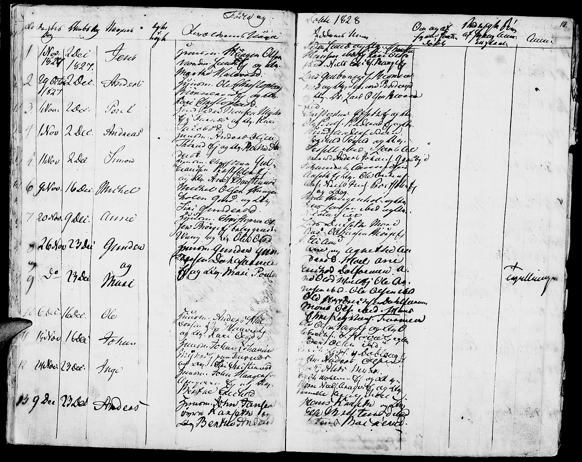 Vang prestekontor, Hedmark, AV/SAH-PREST-008/H/Ha/Haa/L0009: Parish register (official) no. 9, 1826-1841, p. 14