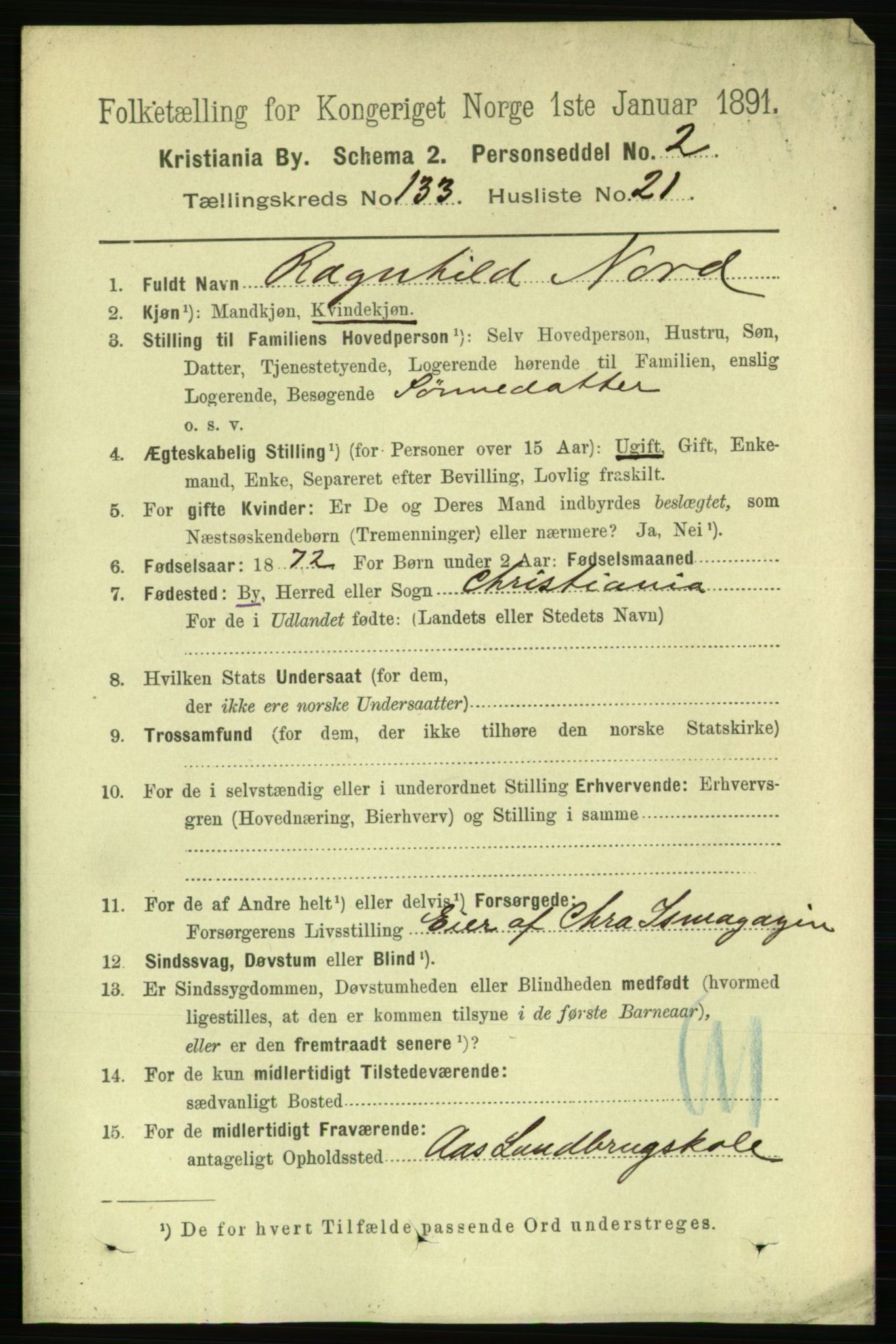 RA, 1891 census for 0301 Kristiania, 1891, p. 72808