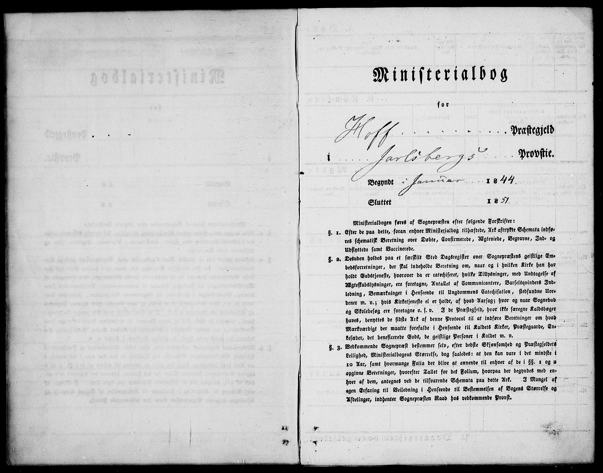 Hof kirkebøker, AV/SAKO-A-64/F/Fa/L0005: Parish register (official) no. I 5, 1844-1851