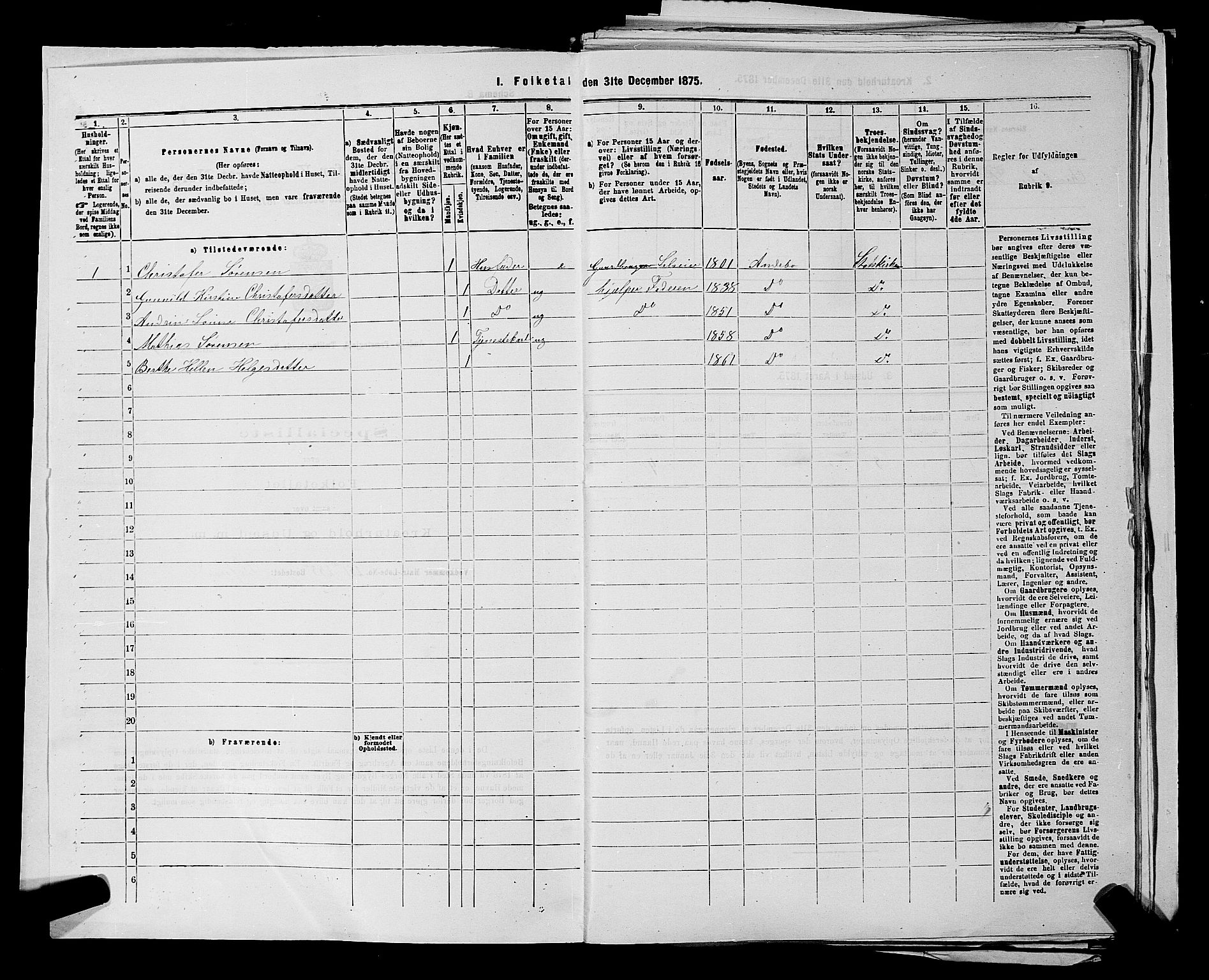 SAKO, 1875 census for 0719P Andebu, 1875, p. 409