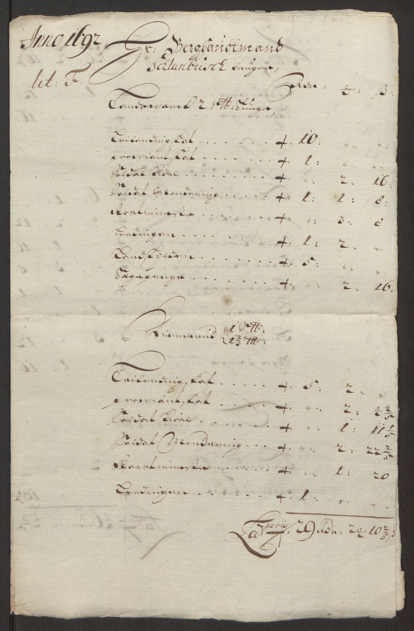 Rentekammeret inntil 1814, Reviderte regnskaper, Fogderegnskap, RA/EA-4092/R24/L1575: Fogderegnskap Numedal og Sandsvær, 1692-1695, p. 416