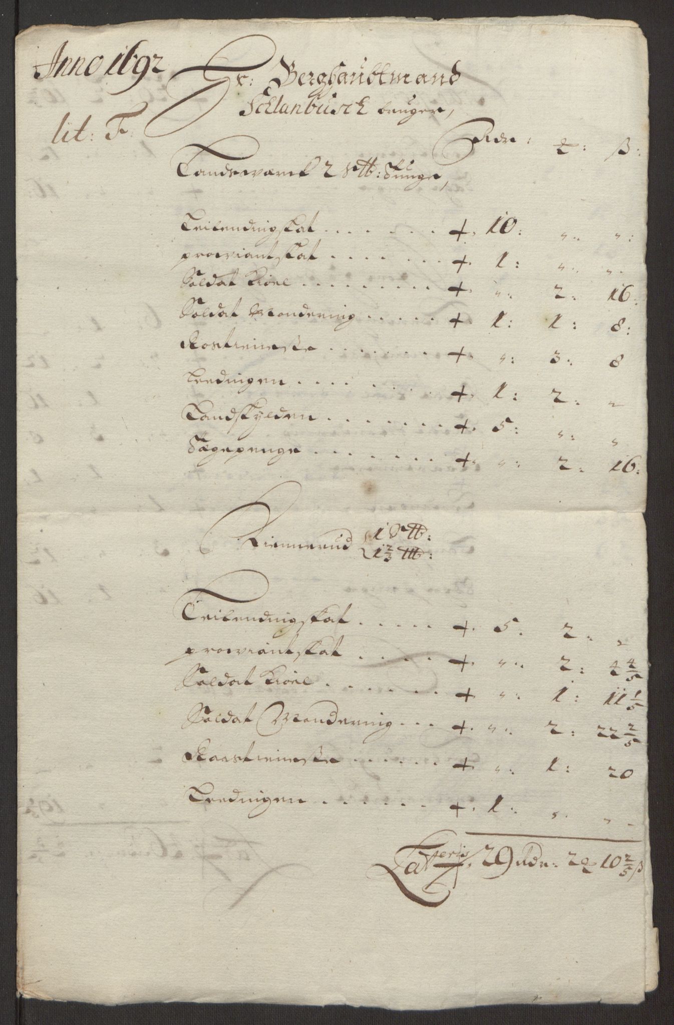 Rentekammeret inntil 1814, Reviderte regnskaper, Fogderegnskap, AV/RA-EA-4092/R24/L1575: Fogderegnskap Numedal og Sandsvær, 1692-1695, p. 416