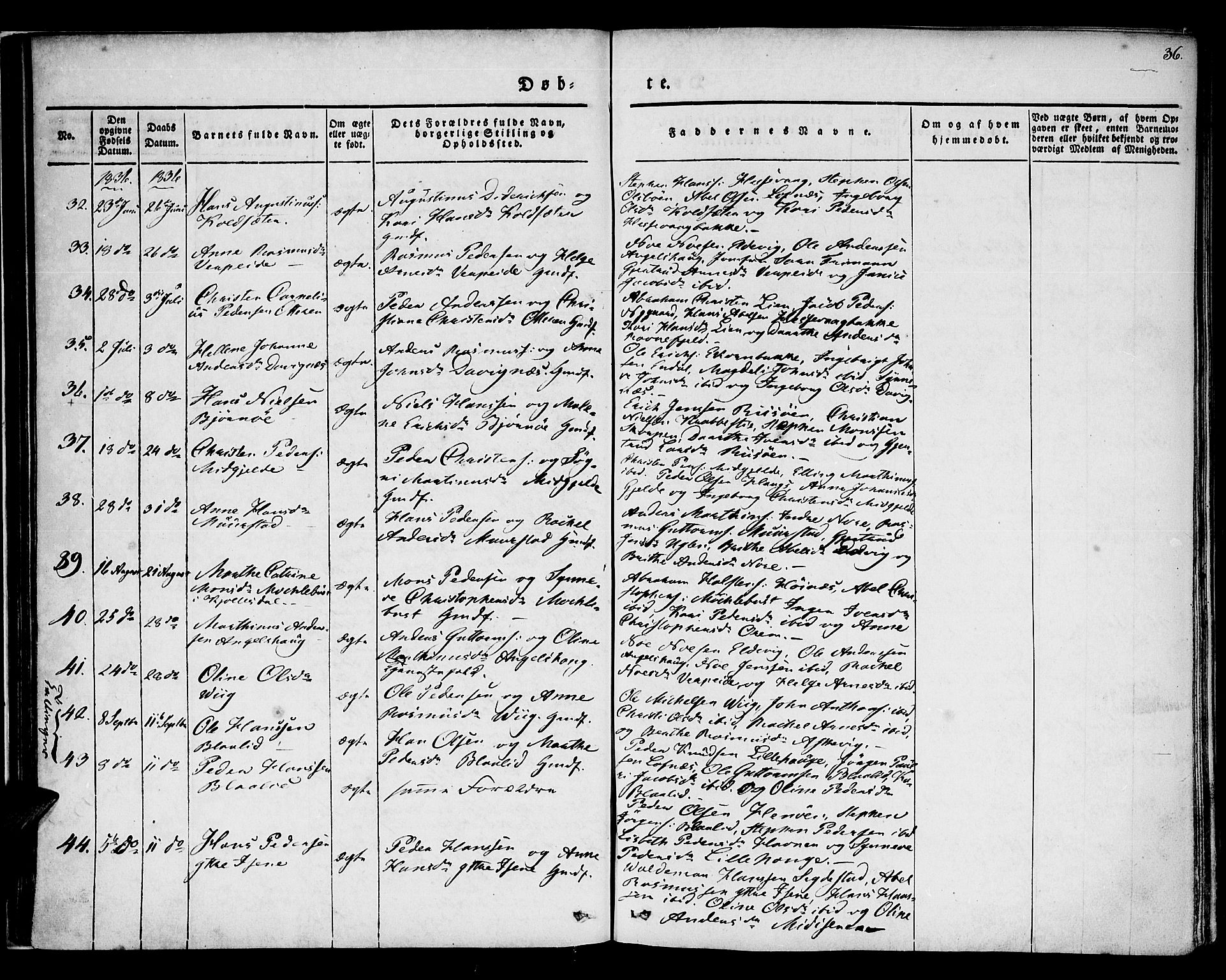 Davik sokneprestembete, AV/SAB-A-79701/H/Haa/Haaa/L0004: Parish register (official) no. A 4, 1830-1849, p. 36