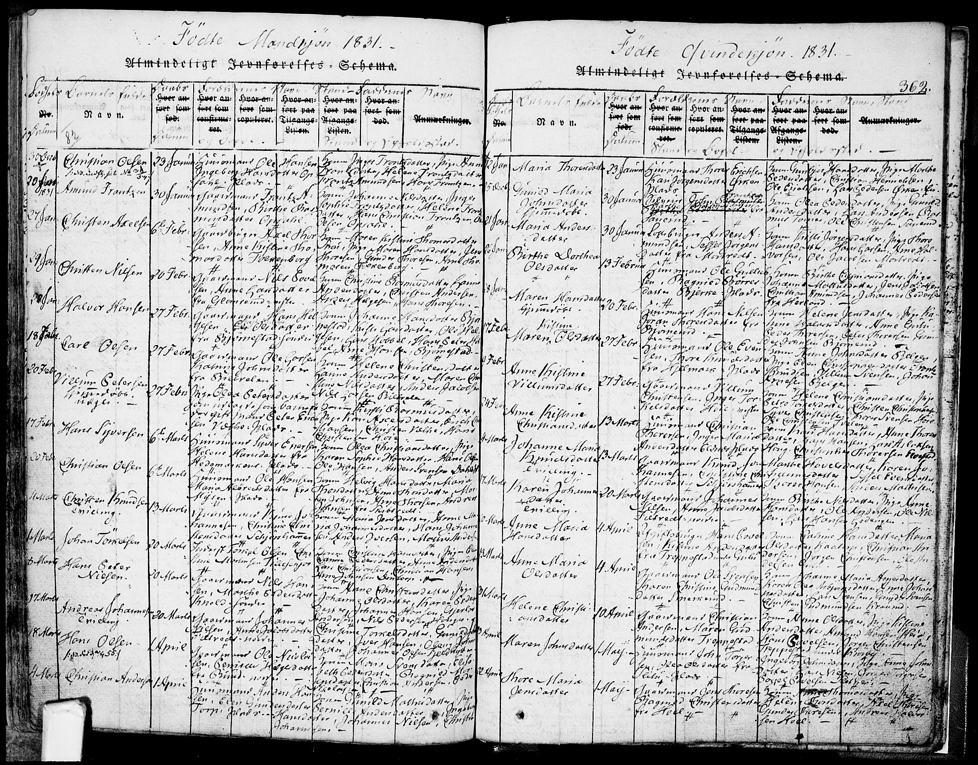 Eidsberg prestekontor Kirkebøker, SAO/A-10905/F/Fa/L0007: Parish register (official) no. I 7, 1814-1832, p. 362