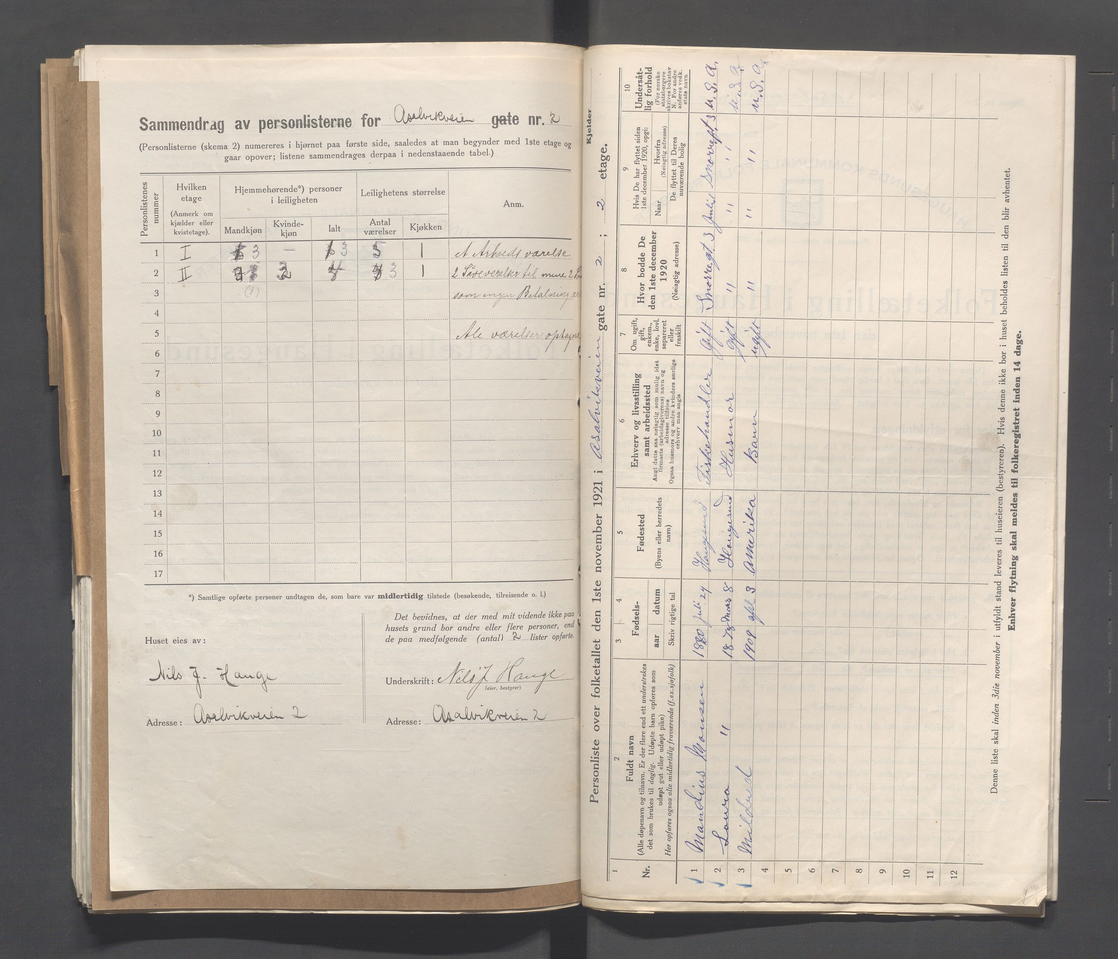 IKAR, Local census 1.11.1921 for Haugesund, 1921, p. 78