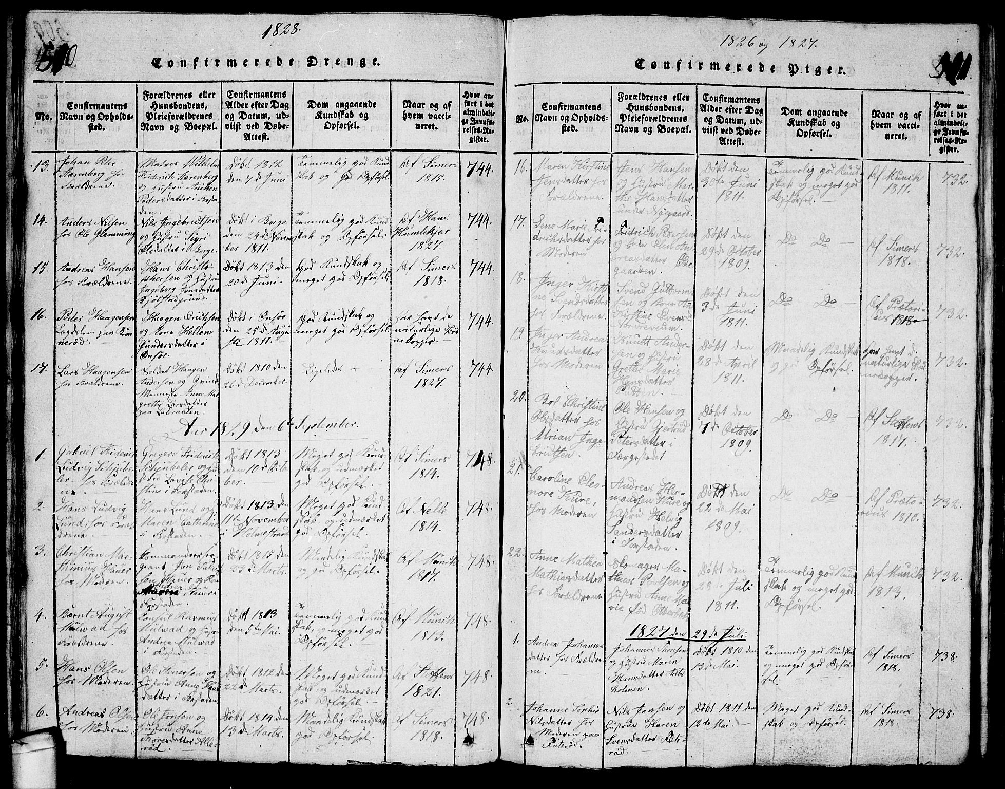 Glemmen prestekontor Kirkebøker, SAO/A-10908/G/Ga/L0001: Parish register (copy) no. 1, 1816-1838, p. 510-511