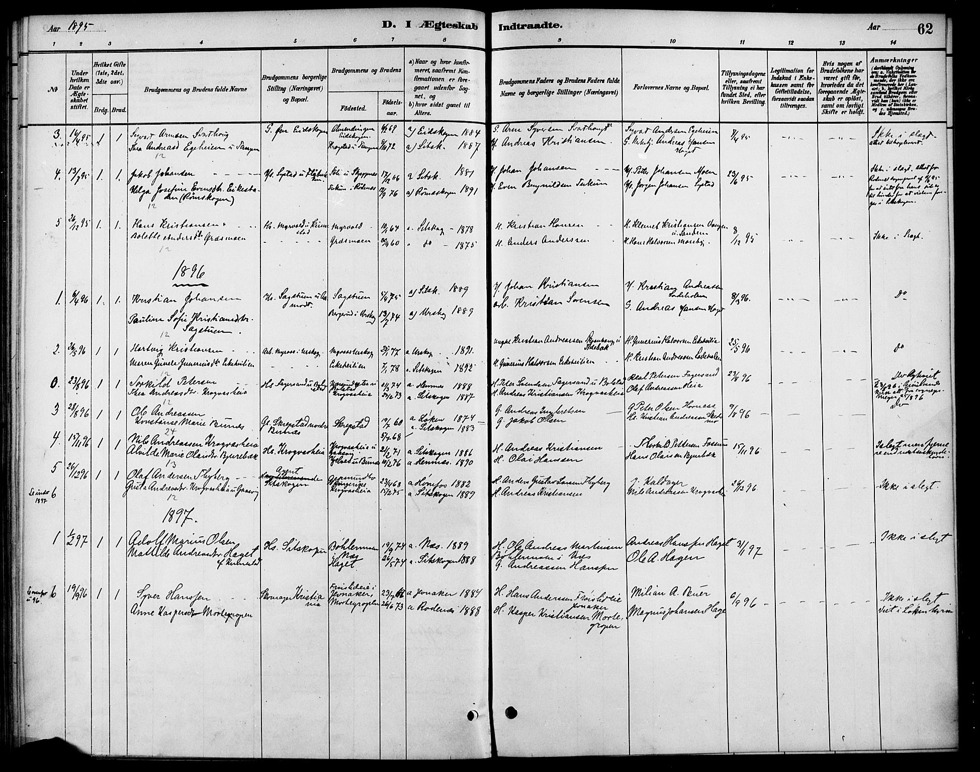 Høland prestekontor Kirkebøker, SAO/A-10346a/F/Fc/L0001: Parish register (official) no. III 1, 1880-1897, p. 62