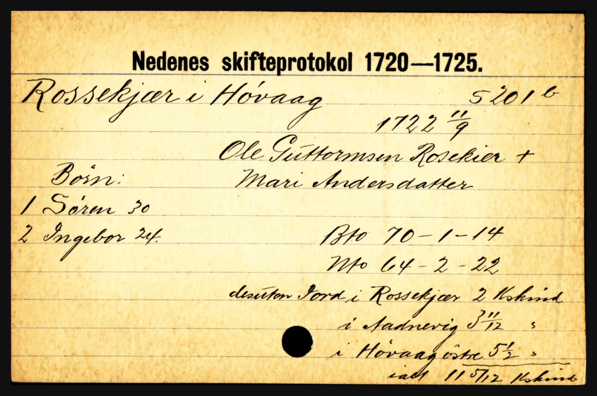 Nedenes sorenskriveri før 1824, AV/SAK-1221-0007/H, p. 24361