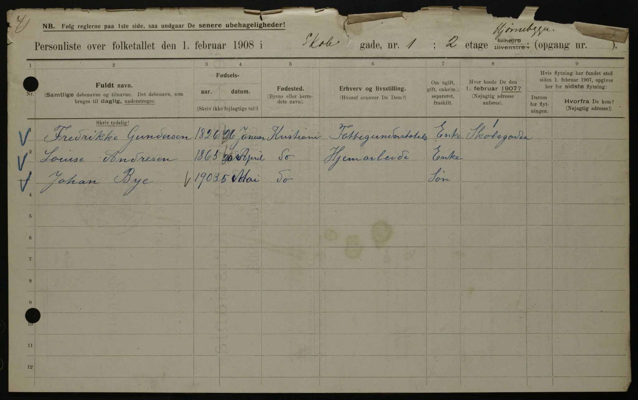 OBA, Municipal Census 1908 for Kristiania, 1908, p. 86544