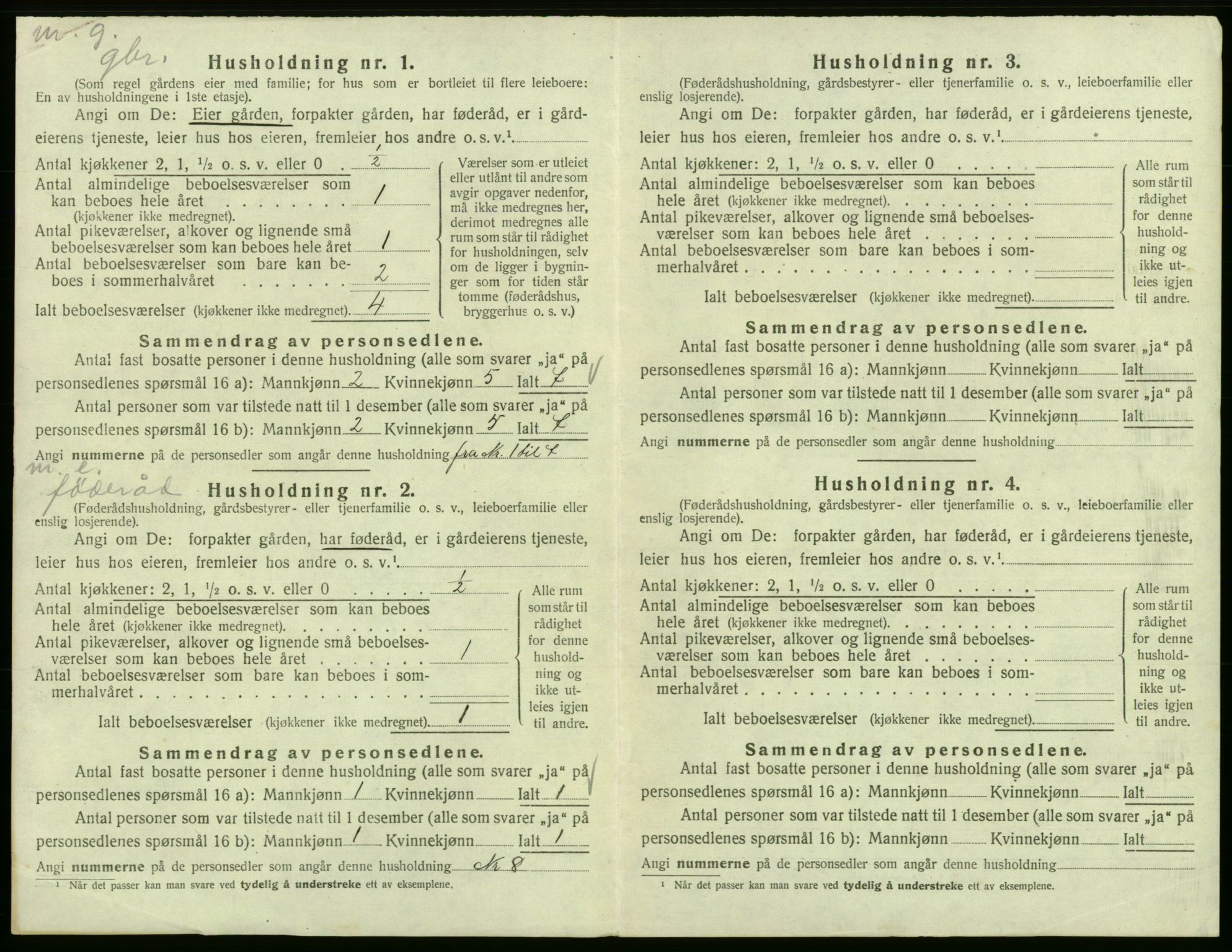 SAB, 1920 census for Fitjar, 1920, p. 507