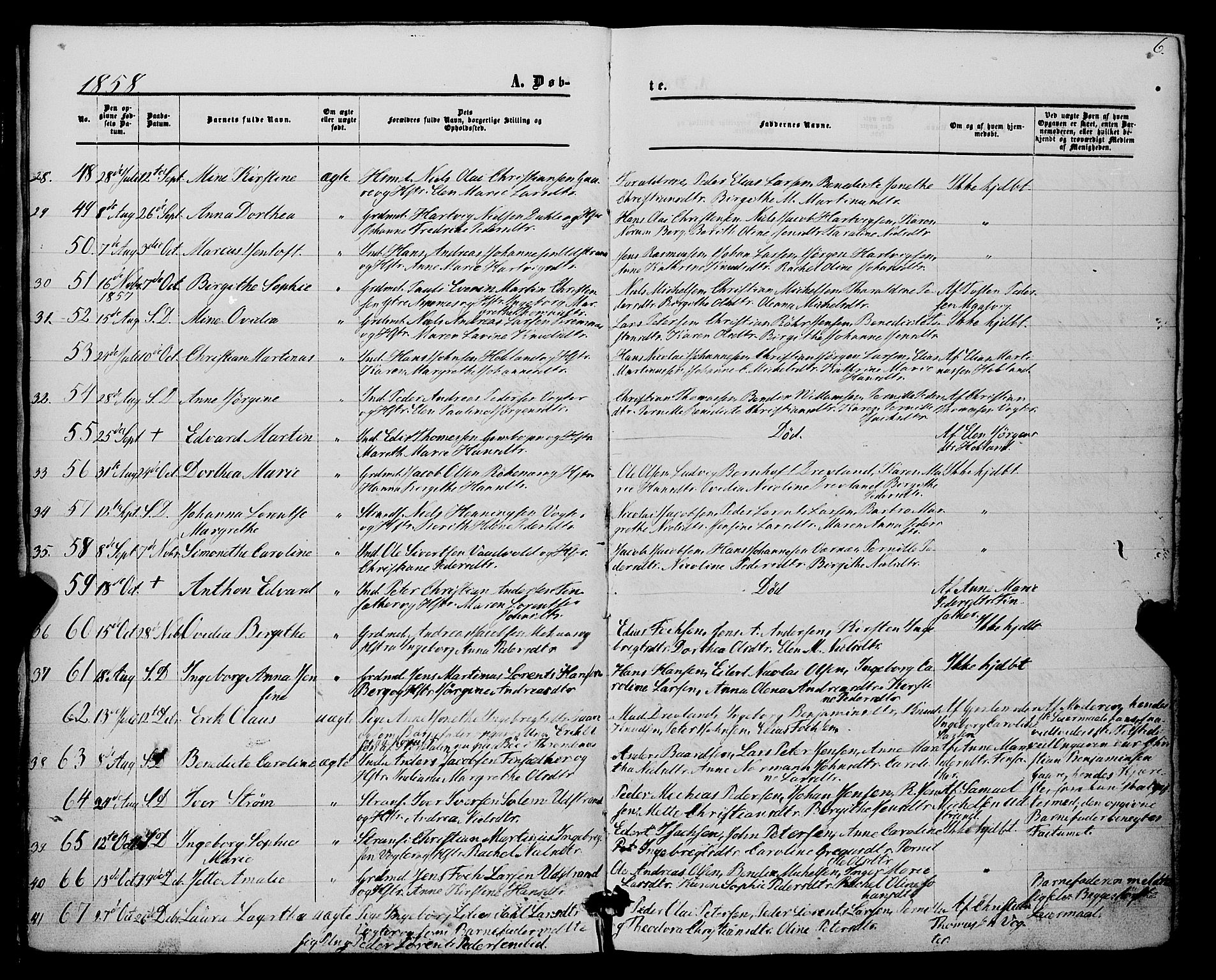 Kvæfjord sokneprestkontor, SATØ/S-1323/G/Ga/Gaa/L0004kirke: Parish register (official) no. 4, 1857-1877, p. 6