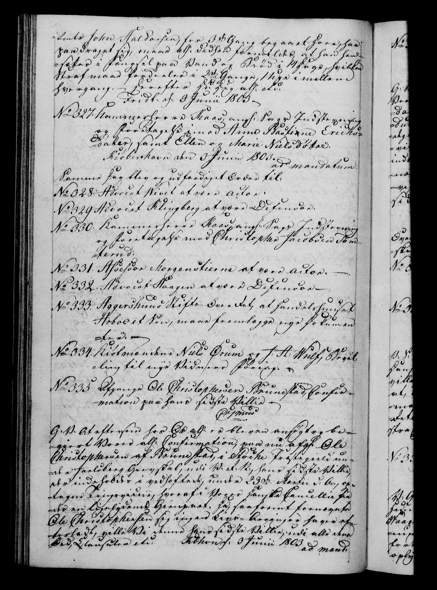 Danske Kanselli 1800-1814, RA/EA-3024/H/Hf/Hfb/Hfba/L0002: Registranter, 1802-1804, p. 155b