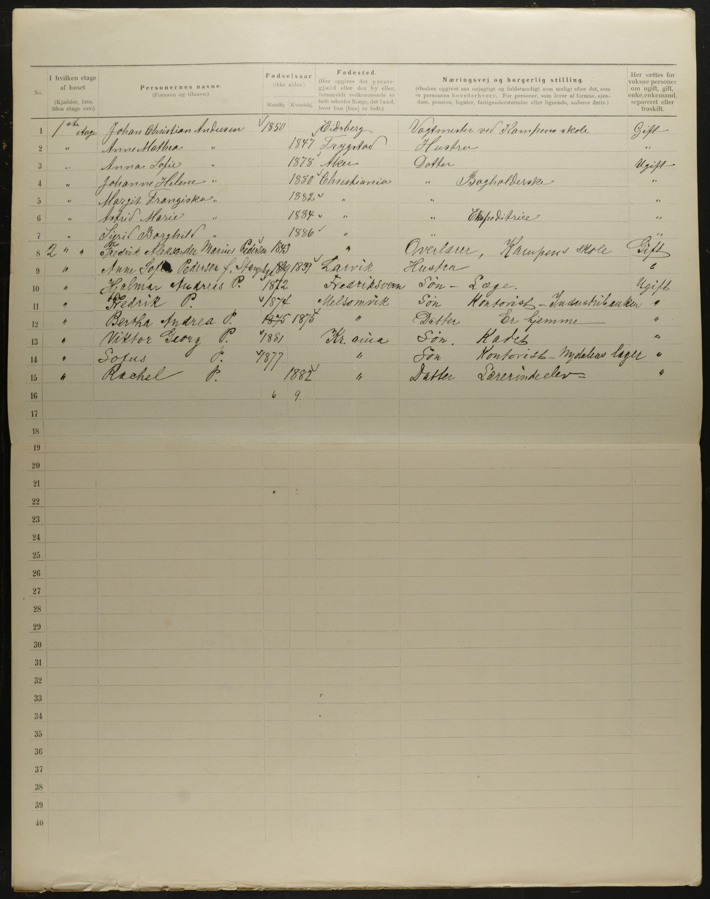 OBA, Municipal Census 1901 for Kristiania, 1901, p. 7490