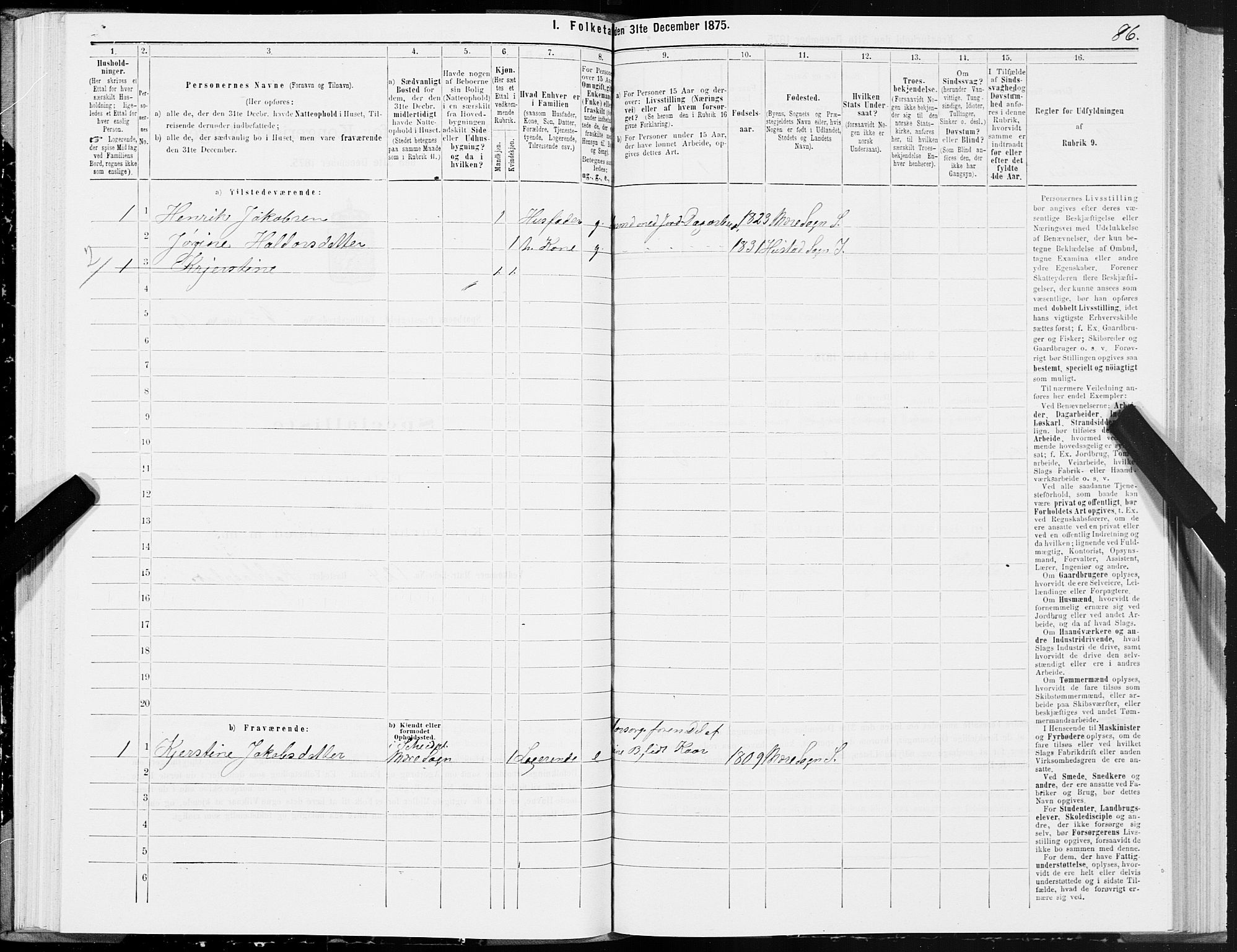 SAT, 1875 census for 1731P Sparbu, 1875, p. 3086