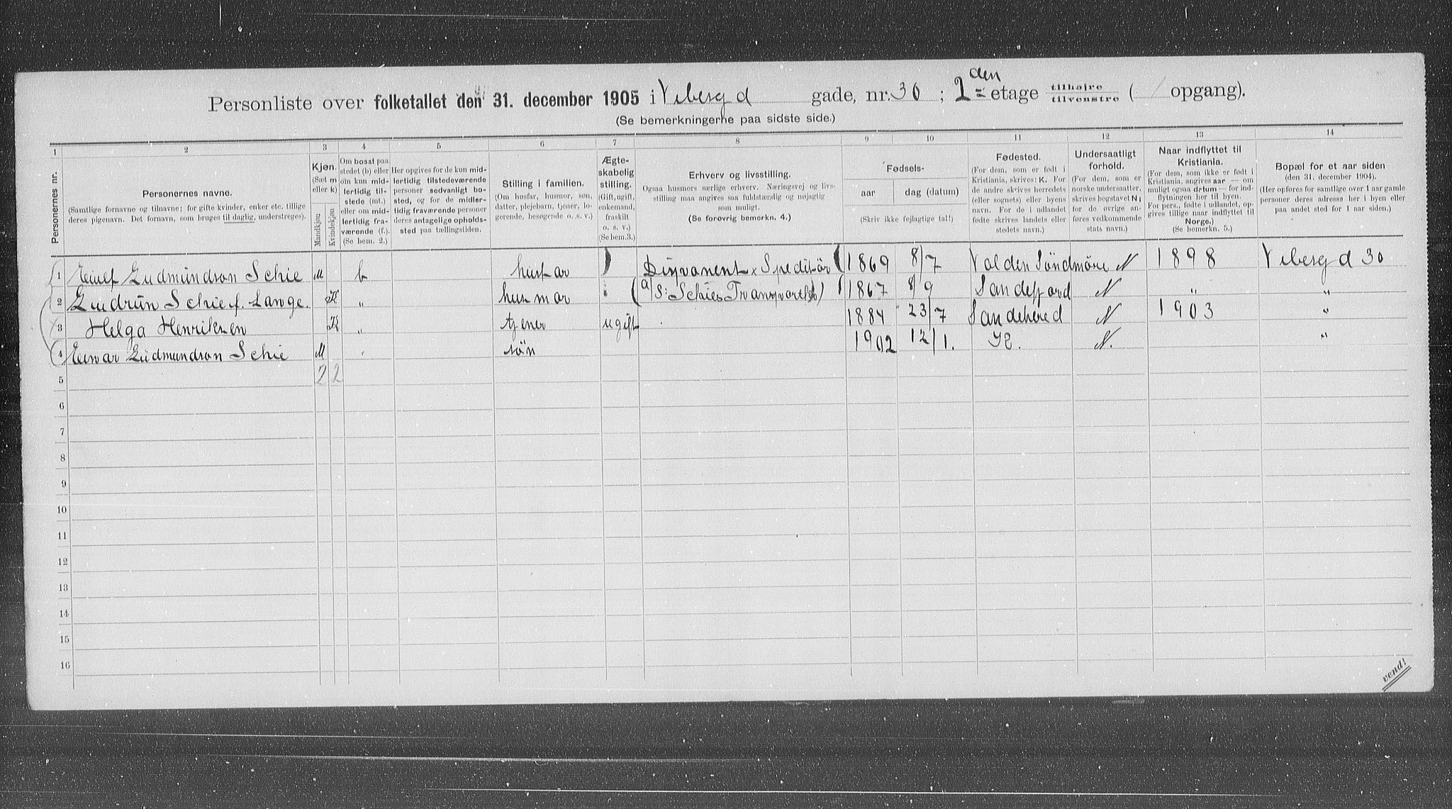 OBA, Municipal Census 1905 for Kristiania, 1905, p. 64927