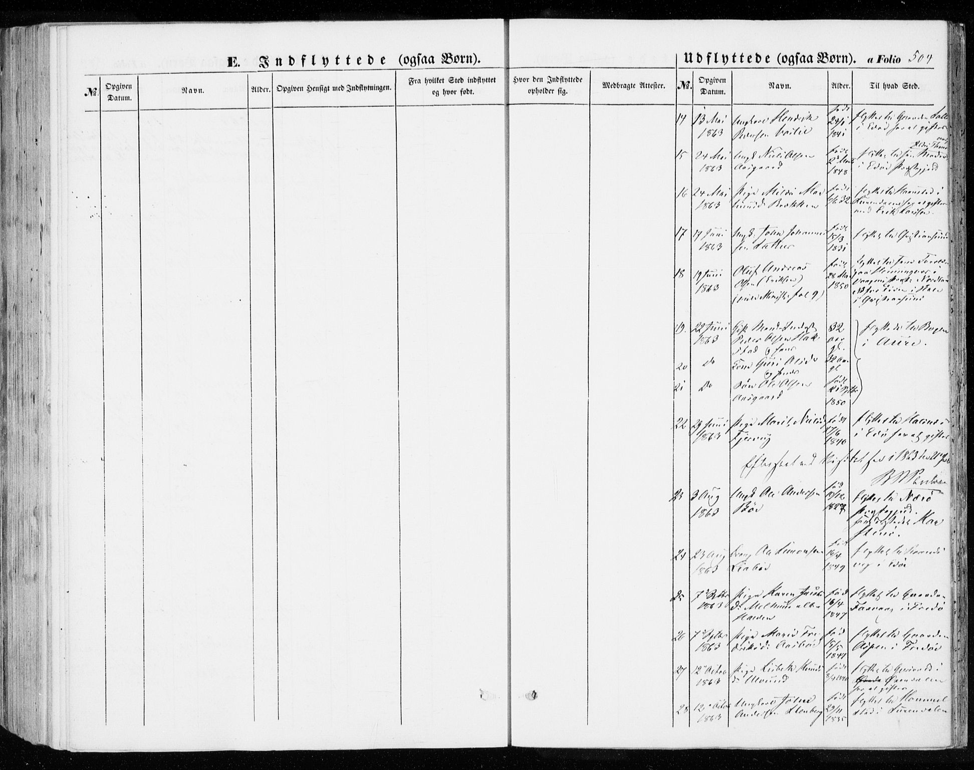 Ministerialprotokoller, klokkerbøker og fødselsregistre - Møre og Romsdal, SAT/A-1454/592/L1026: Parish register (official) no. 592A04, 1849-1867, p. 504