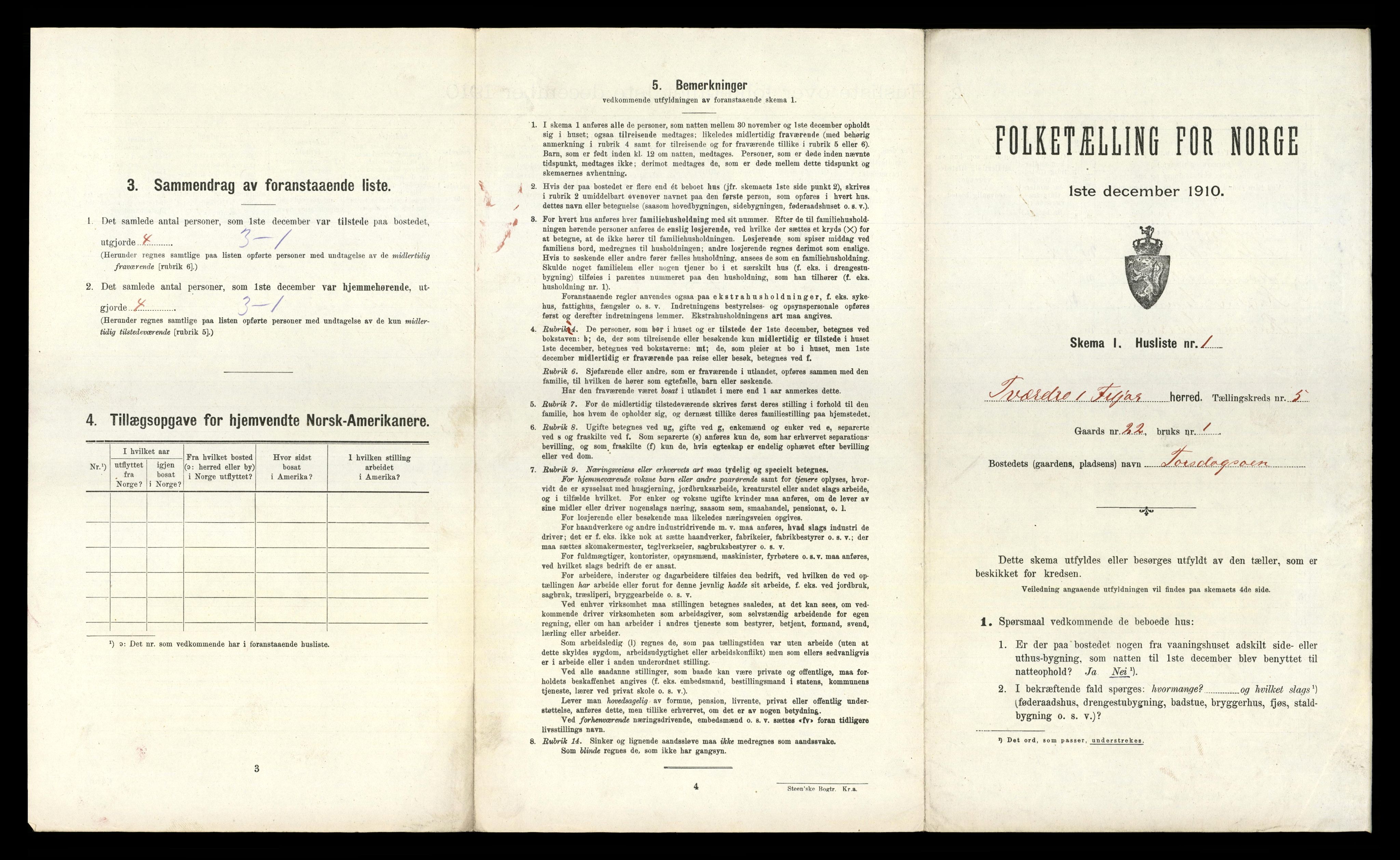 RA, 1910 census for Fitjar, 1910, p. 313