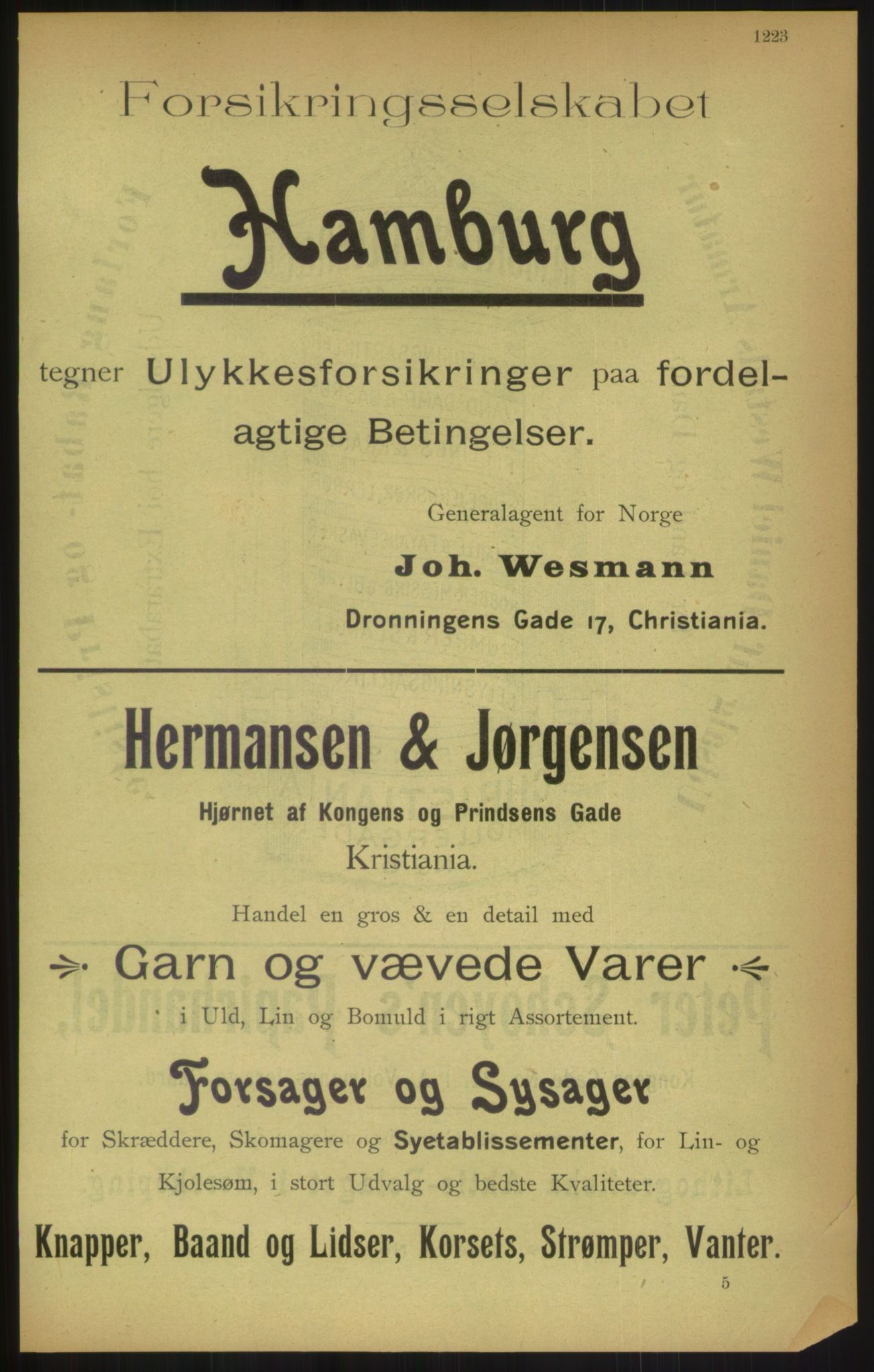 Kristiania/Oslo adressebok, PUBL/-, 1900, p. 1223