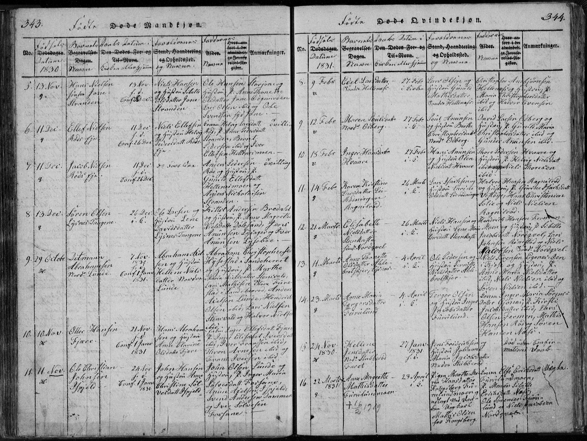 Hedrum kirkebøker, SAKO/A-344/F/Fa/L0004: Parish register (official) no. I 4, 1817-1835, p. 343-344