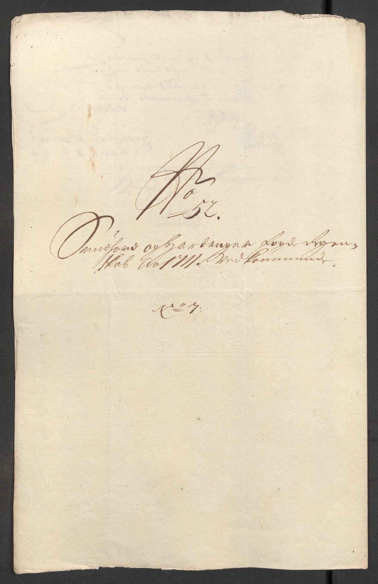 Rentekammeret inntil 1814, Reviderte regnskaper, Fogderegnskap, AV/RA-EA-4092/R48/L2987: Fogderegnskap Sunnhordland og Hardanger, 1711, p. 194