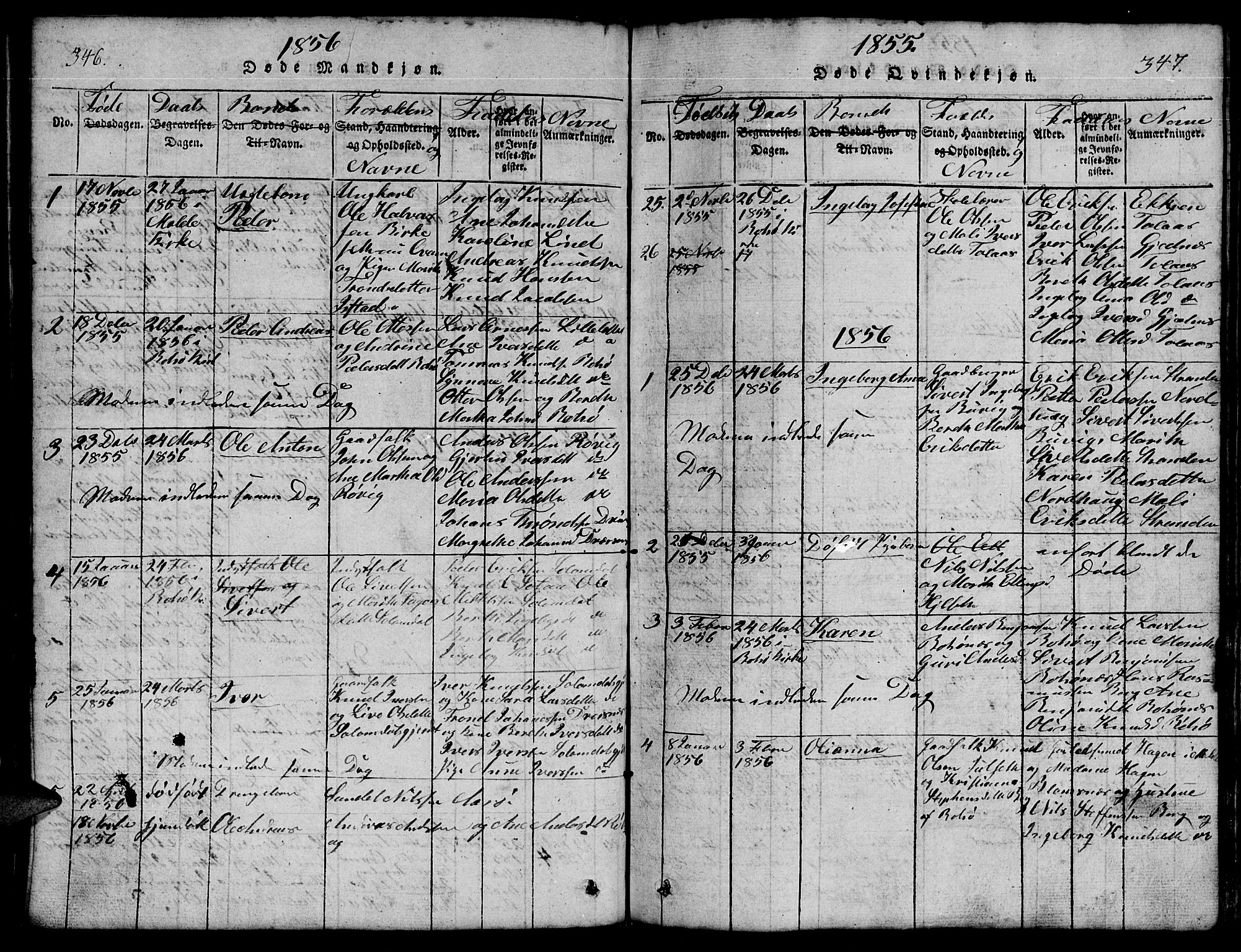 Ministerialprotokoller, klokkerbøker og fødselsregistre - Møre og Romsdal, SAT/A-1454/555/L0665: Parish register (copy) no. 555C01, 1818-1868, p. 346-347