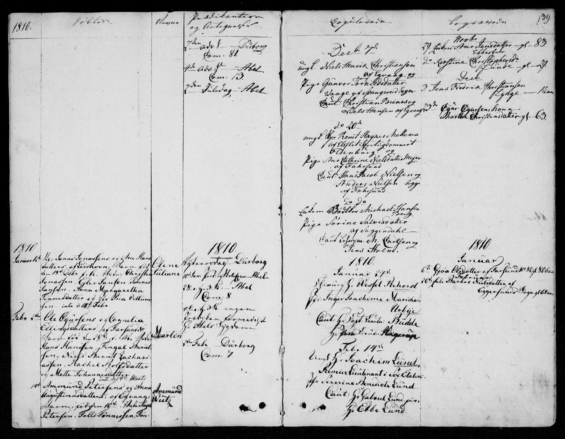 Farsund sokneprestkontor, SAK/1111-0009/F/Fa/L0001: Parish register (official) no. A 1, 1784-1815, p. 139