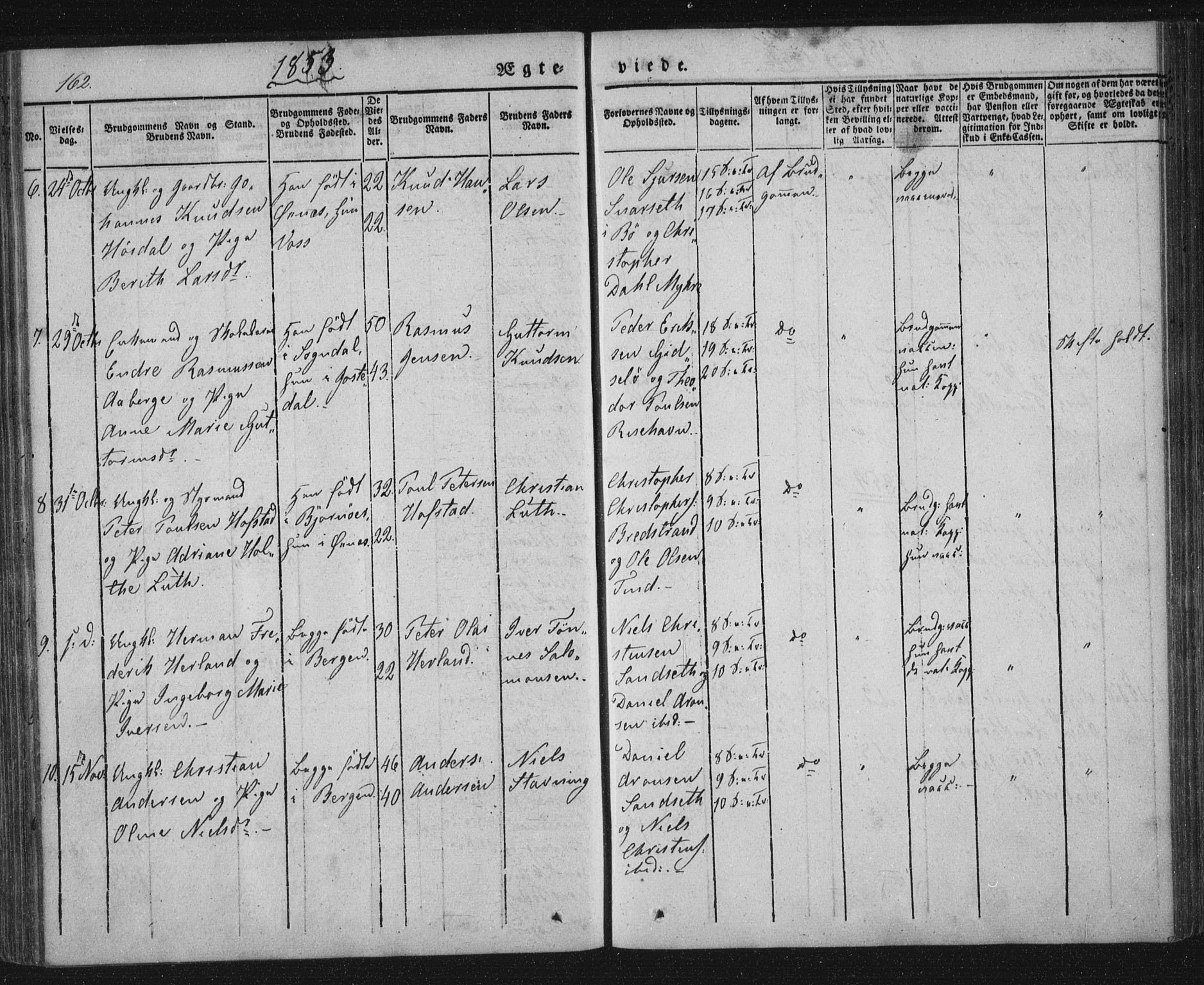 Ministerialprotokoller, klokkerbøker og fødselsregistre - Nordland, SAT/A-1459/893/L1332: Parish register (official) no. 893A05, 1841-1858, p. 162