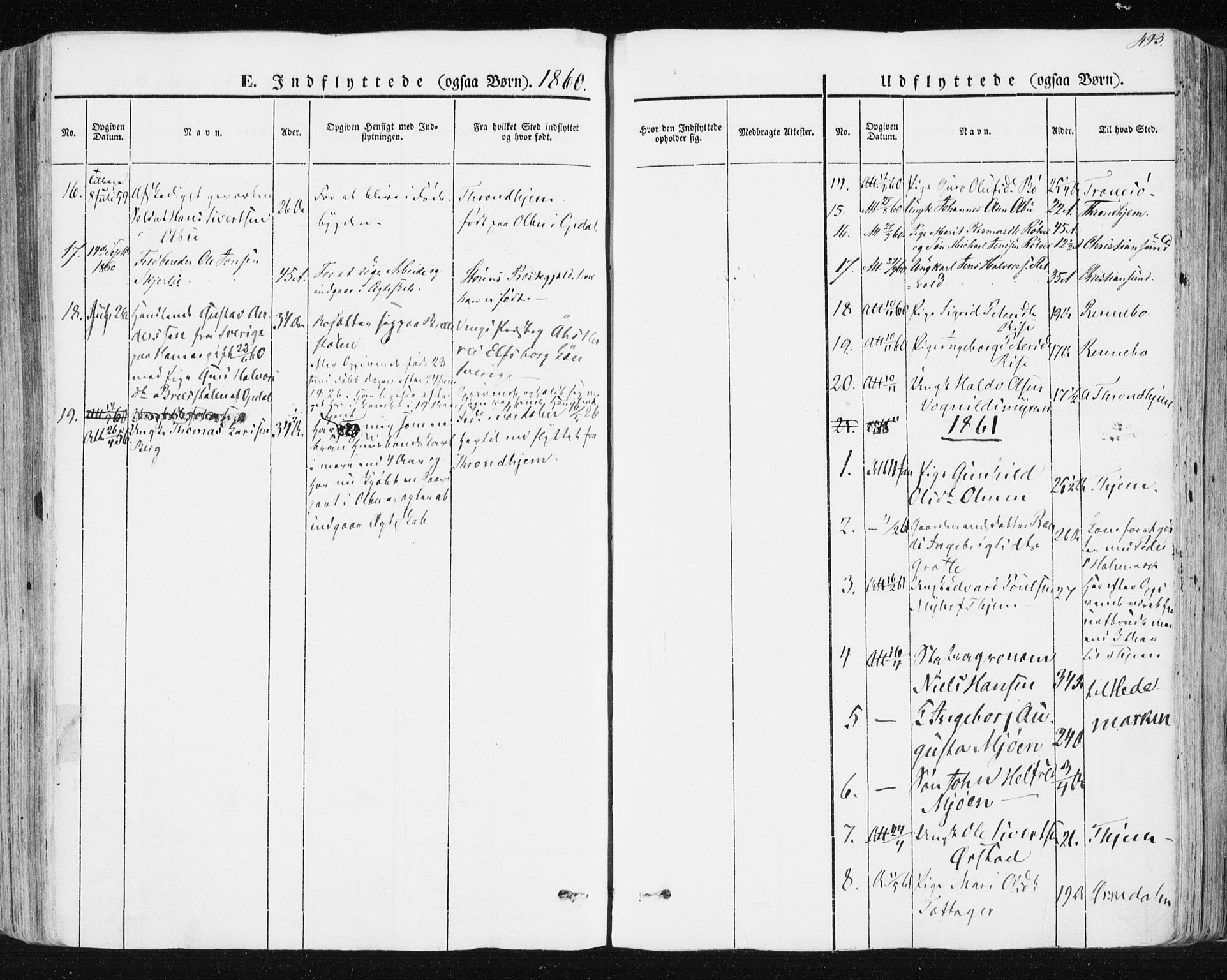 Ministerialprotokoller, klokkerbøker og fødselsregistre - Sør-Trøndelag, AV/SAT-A-1456/678/L0899: Parish register (official) no. 678A08, 1848-1872, p. 493