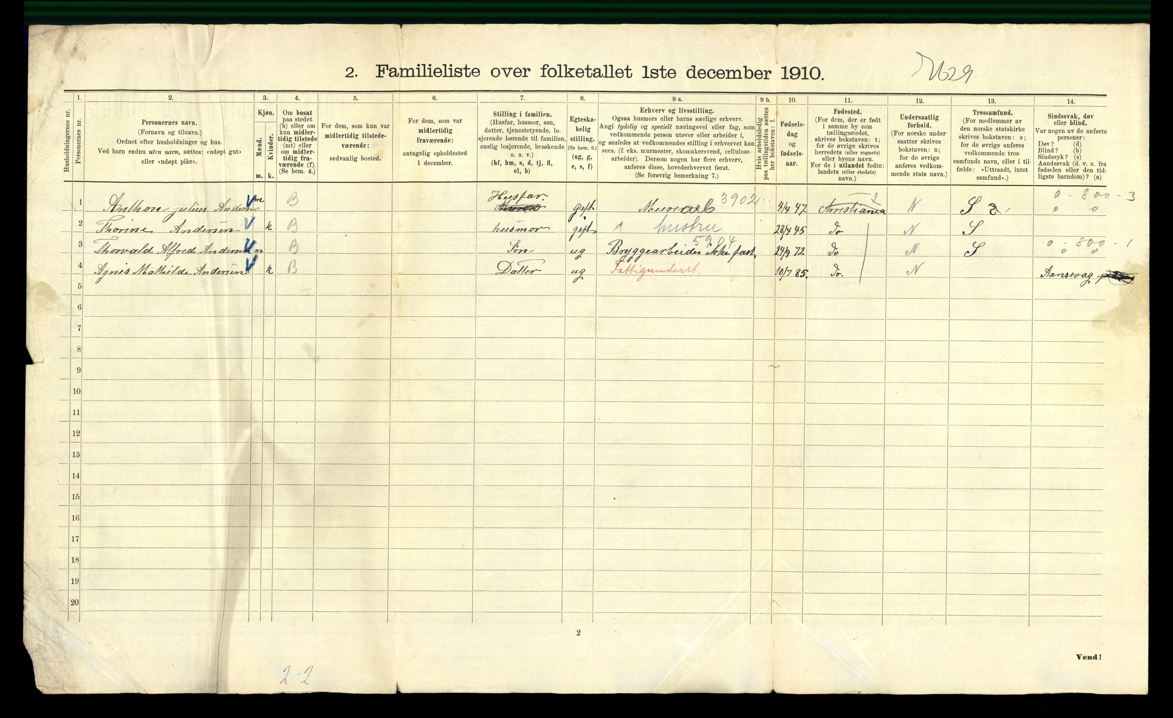 RA, 1910 census for Kristiania, 1910, p. 88768