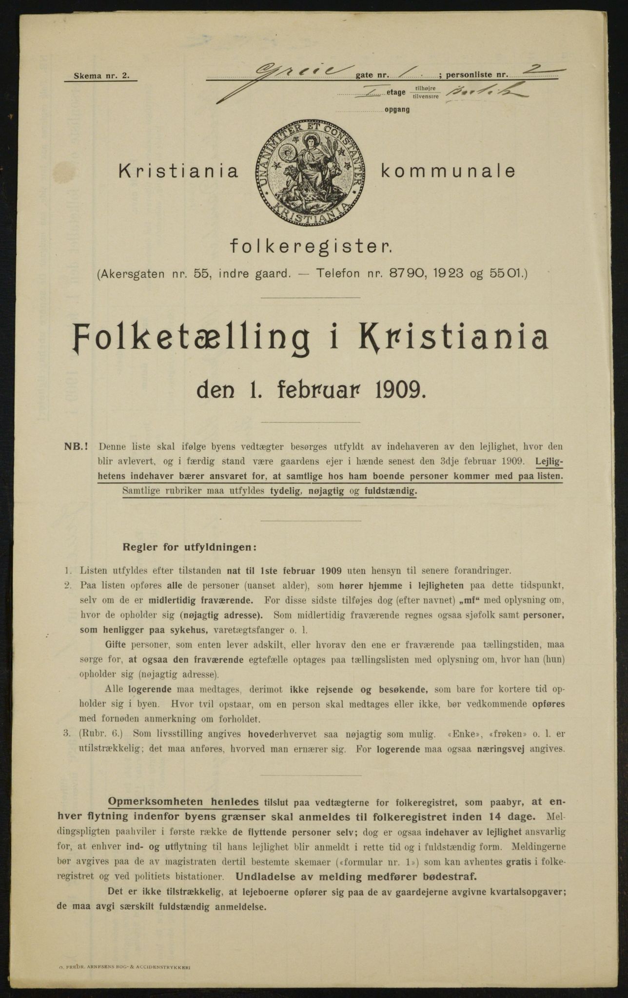 OBA, Municipal Census 1909 for Kristiania, 1909, p. 27478