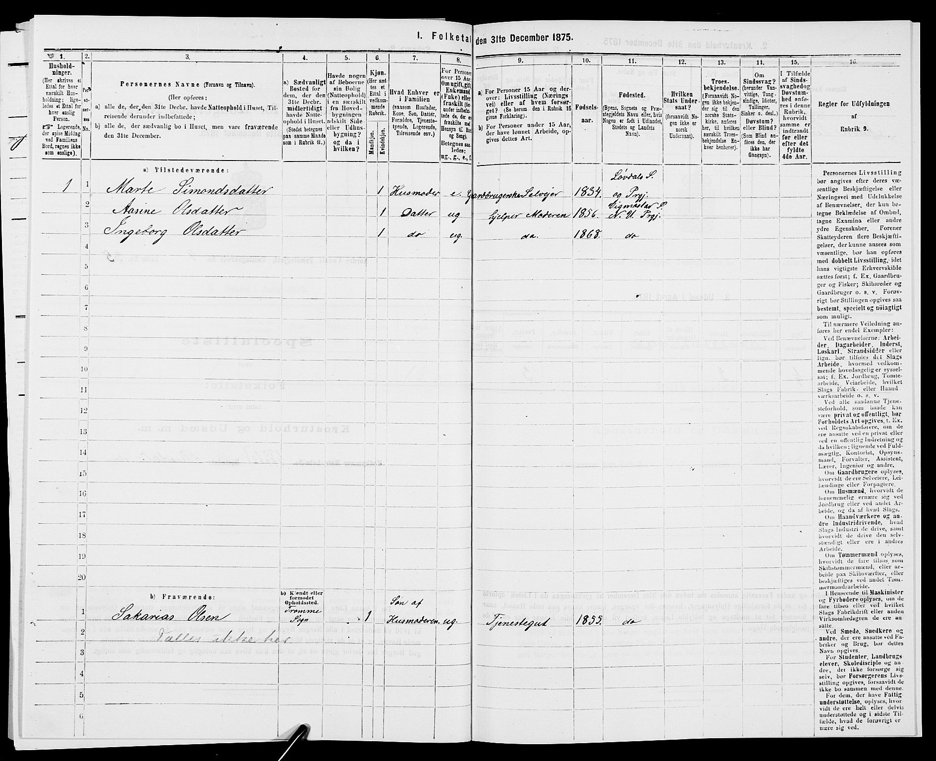 SAK, 1875 census for 1028P Nord-Audnedal, 1875, p. 434