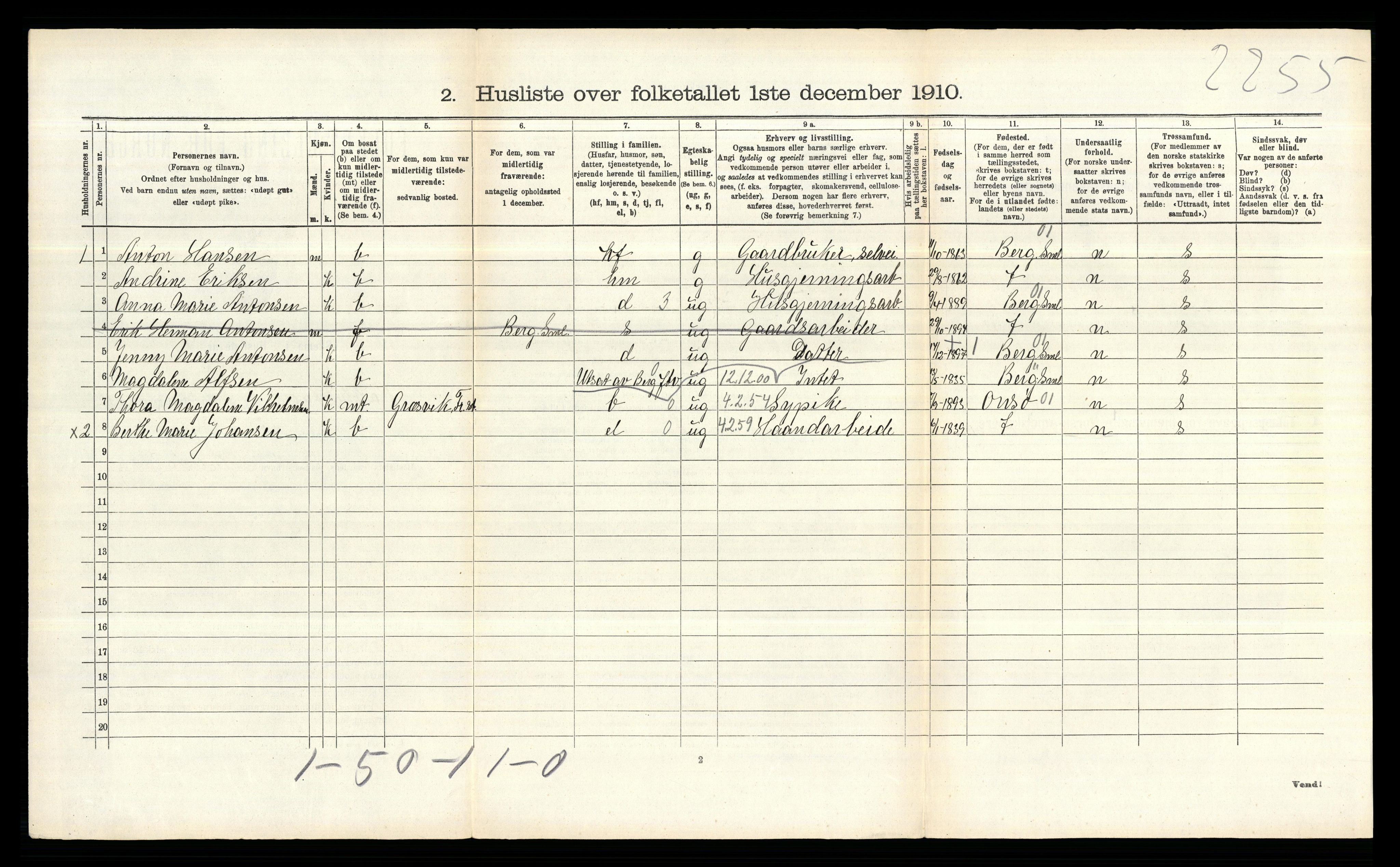 RA, 1910 census for Rakkestad, 1910, p. 1506