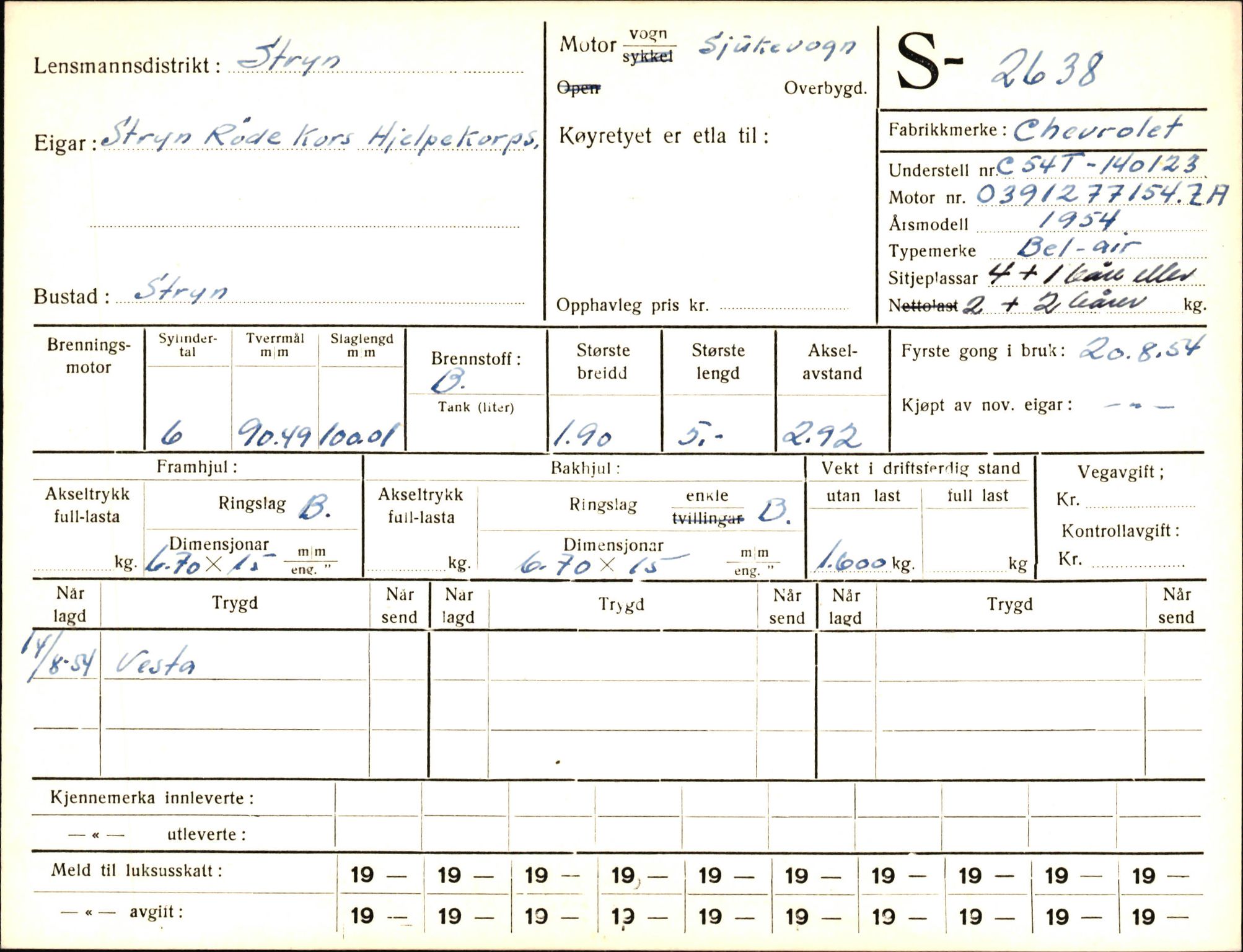Statens vegvesen, Sogn og Fjordane vegkontor, AV/SAB-A-5301/4/F/L0004: Registerkort utmeldte Fjordane S2500-2700, S7200-7899, 1930-1961, p. 165