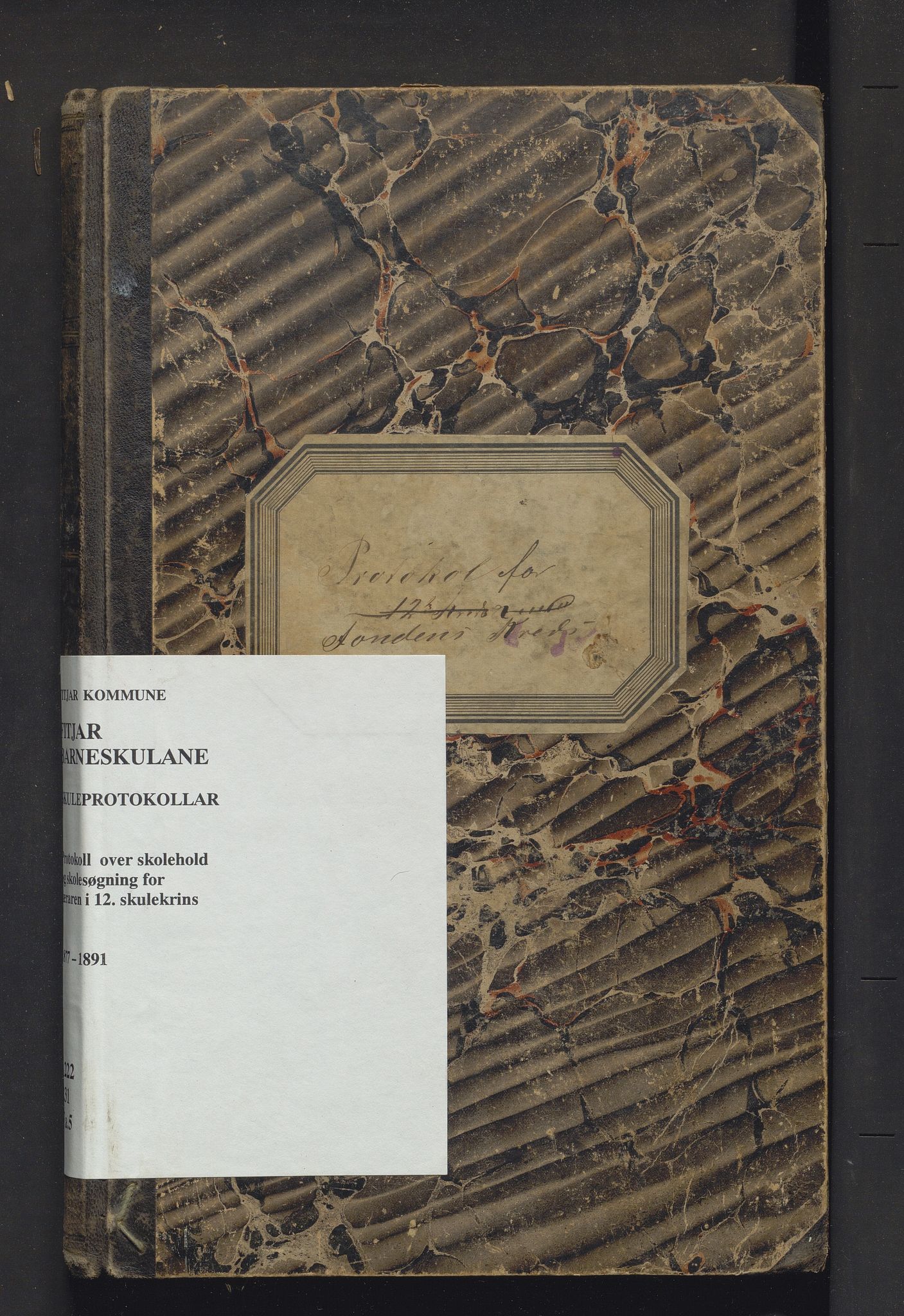 Fitjar kommune. Barneskulane, IKAH/1222-231/F/Fa/L0005a: Skuleprotokoll for Rønholm, Vestvik, Engesund og Hageberg krinsar, 1873-1899