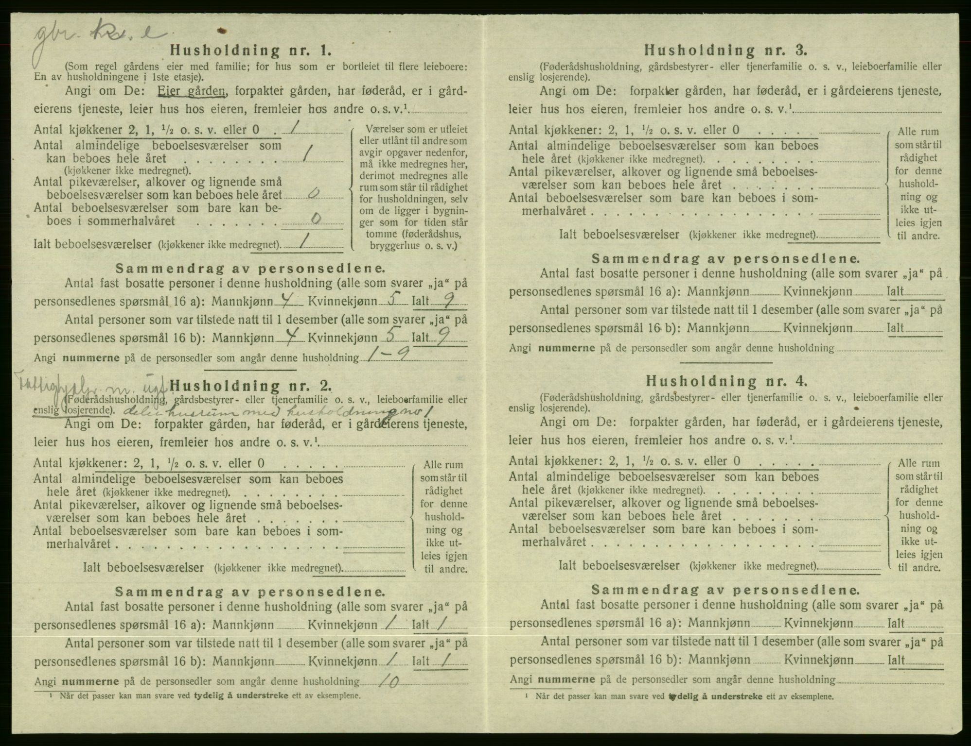 SAB, 1920 census for Evanger, 1920, p. 384