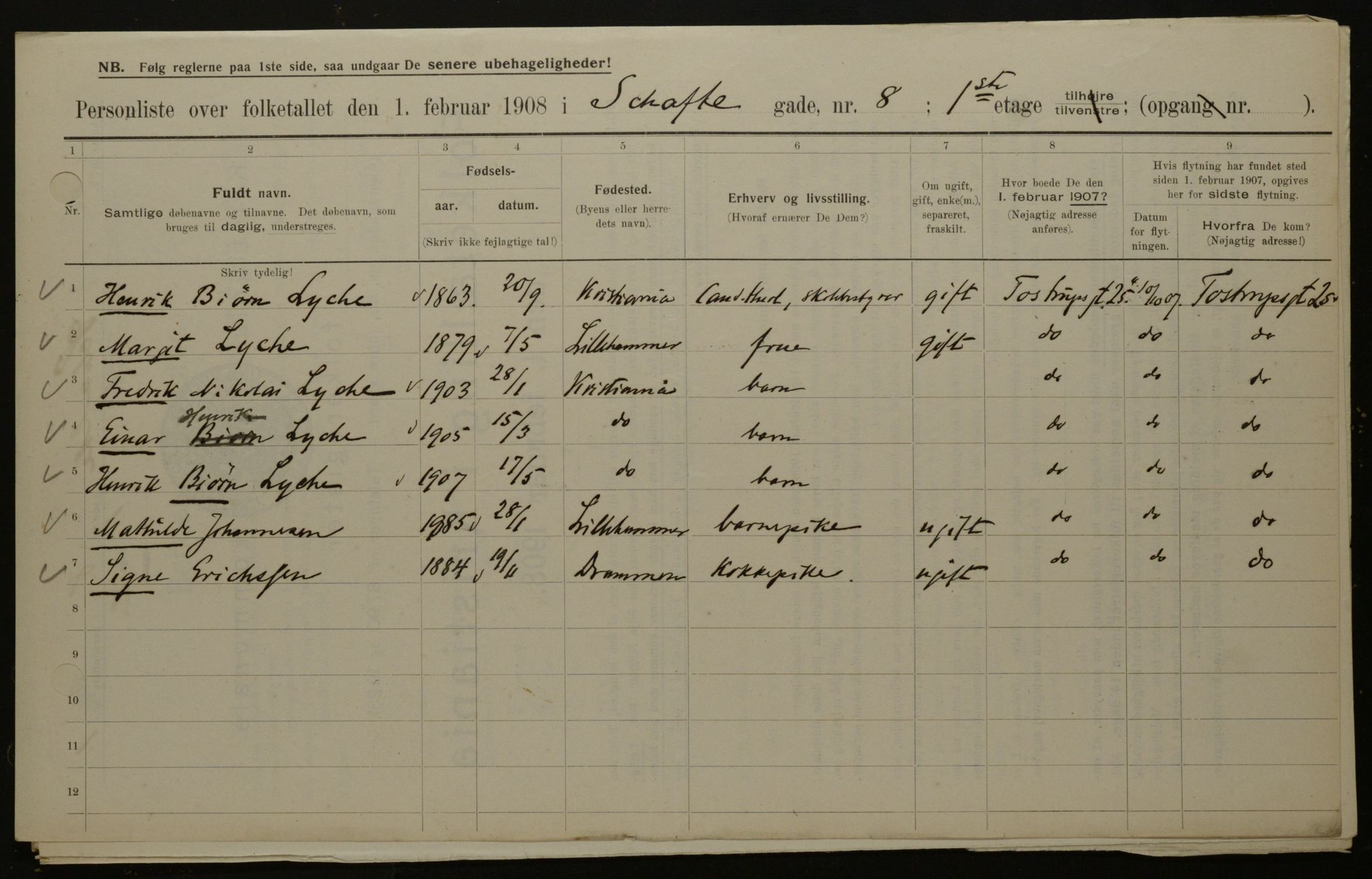 OBA, Municipal Census 1908 for Kristiania, 1908, p. 80563